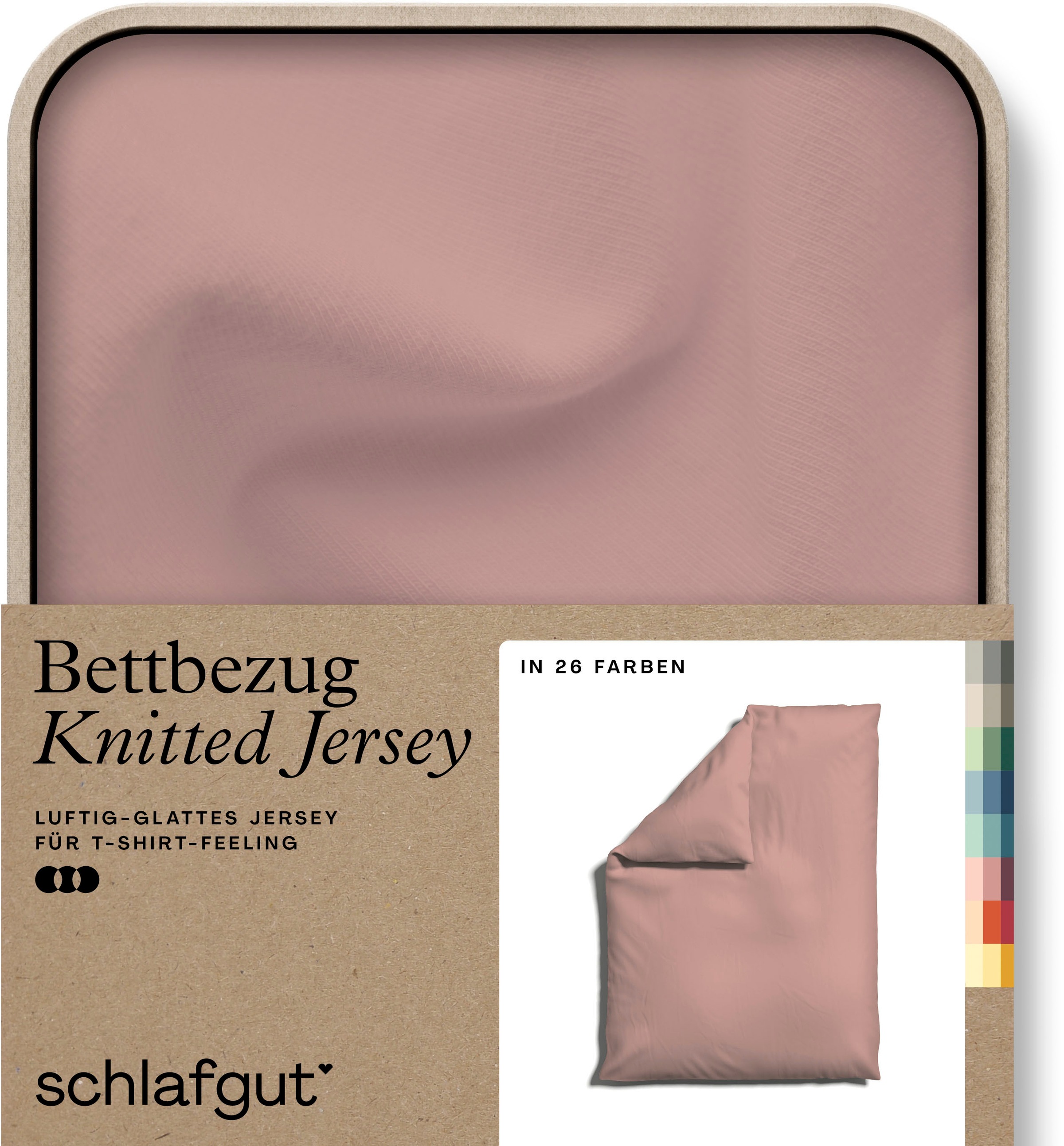 Schlafgut Bettbezug "Knitted Jersey uni, aus Bio-Baumwolle mit Elasthan, Reißverschluss", (1 St.), bügelfrei, Mix & Matc