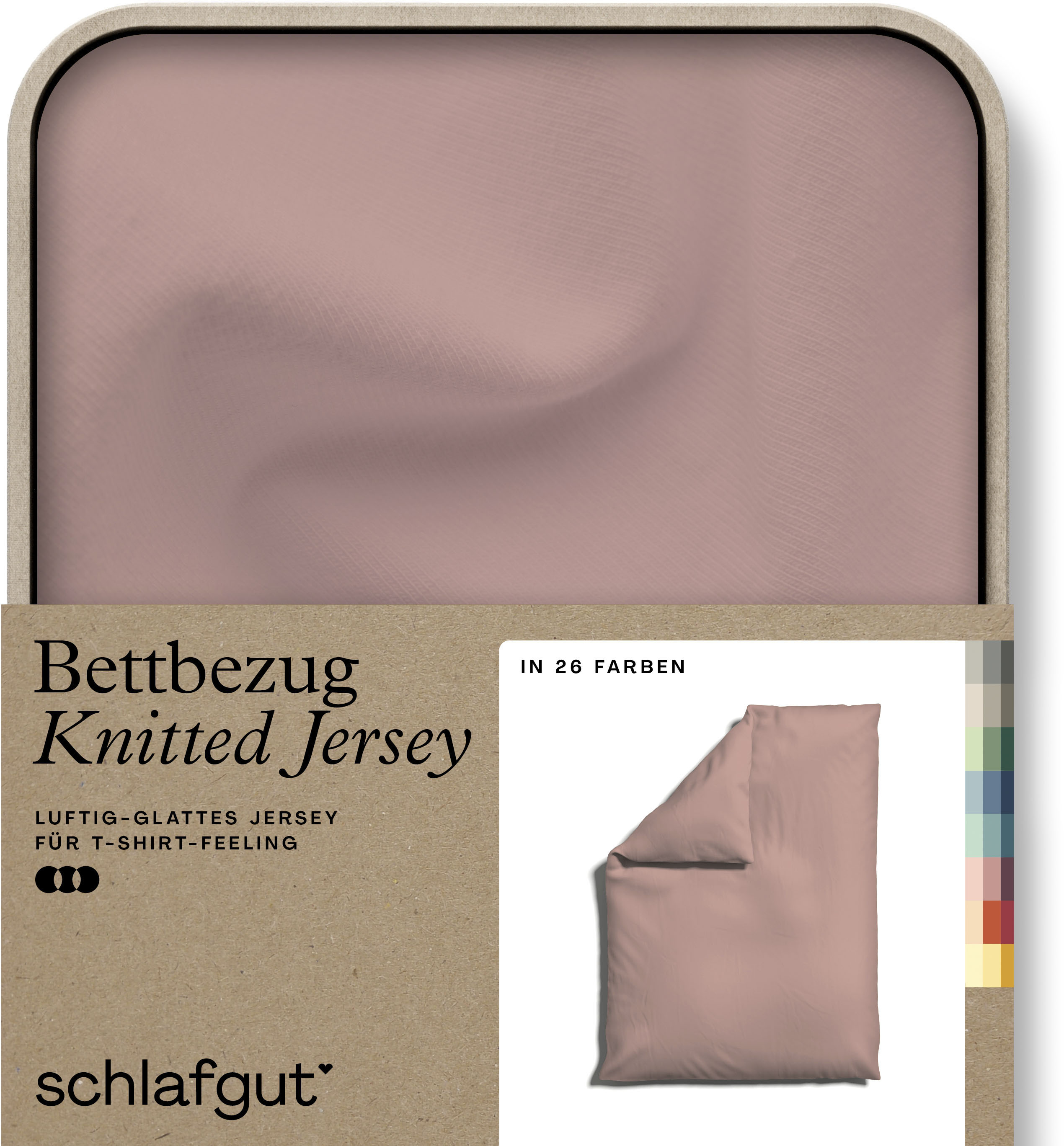 Schlafgut "Premium Bettbezug Knitted Jersey (1 St)" Ton-in-Ton Reißverschluss, Bio-Baumwolle mit Elasthan, Uni, OEKO Tex