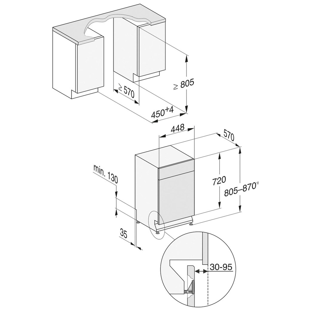 Miele Unterbaugeschirrspüler »G 5430 SCU SL Active«, G 5430 SCU Active SL, 6,5 l, 9 Maßgedecke