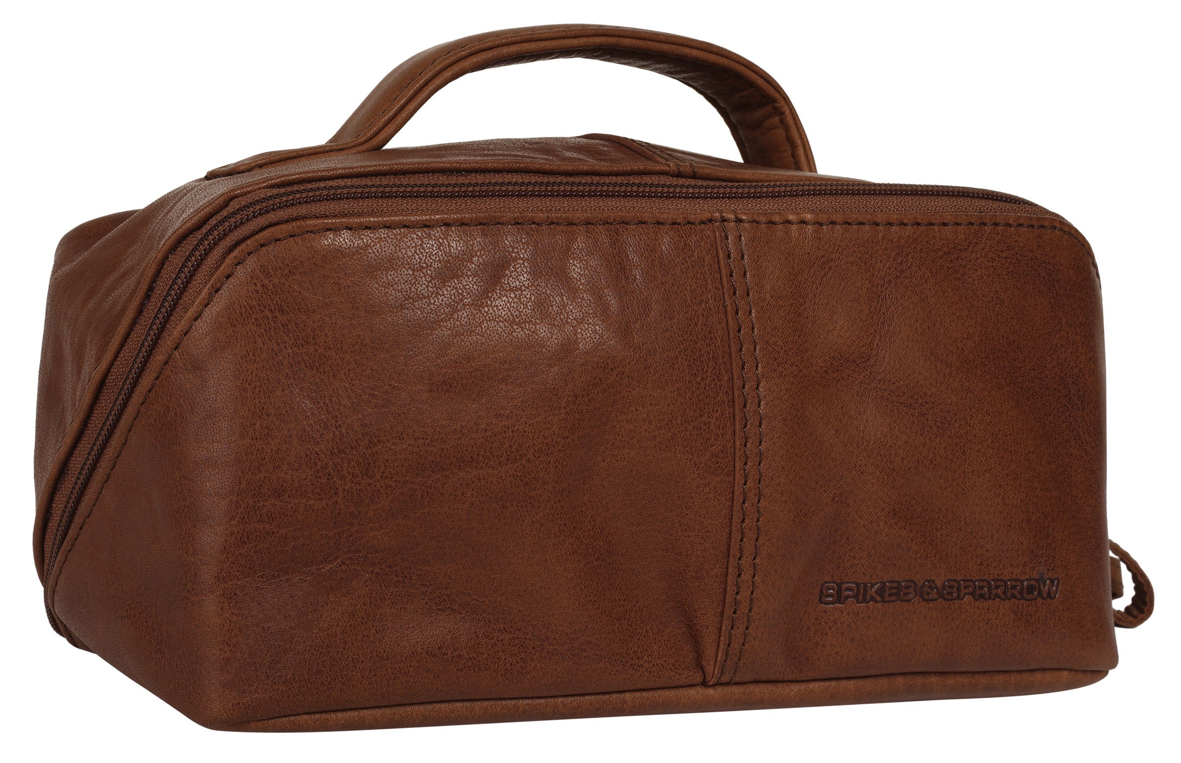 Spikes & Sparrow Kulturbeutel "SPIKES & SPARROW Herren, Damen echt Leder" echt Leder