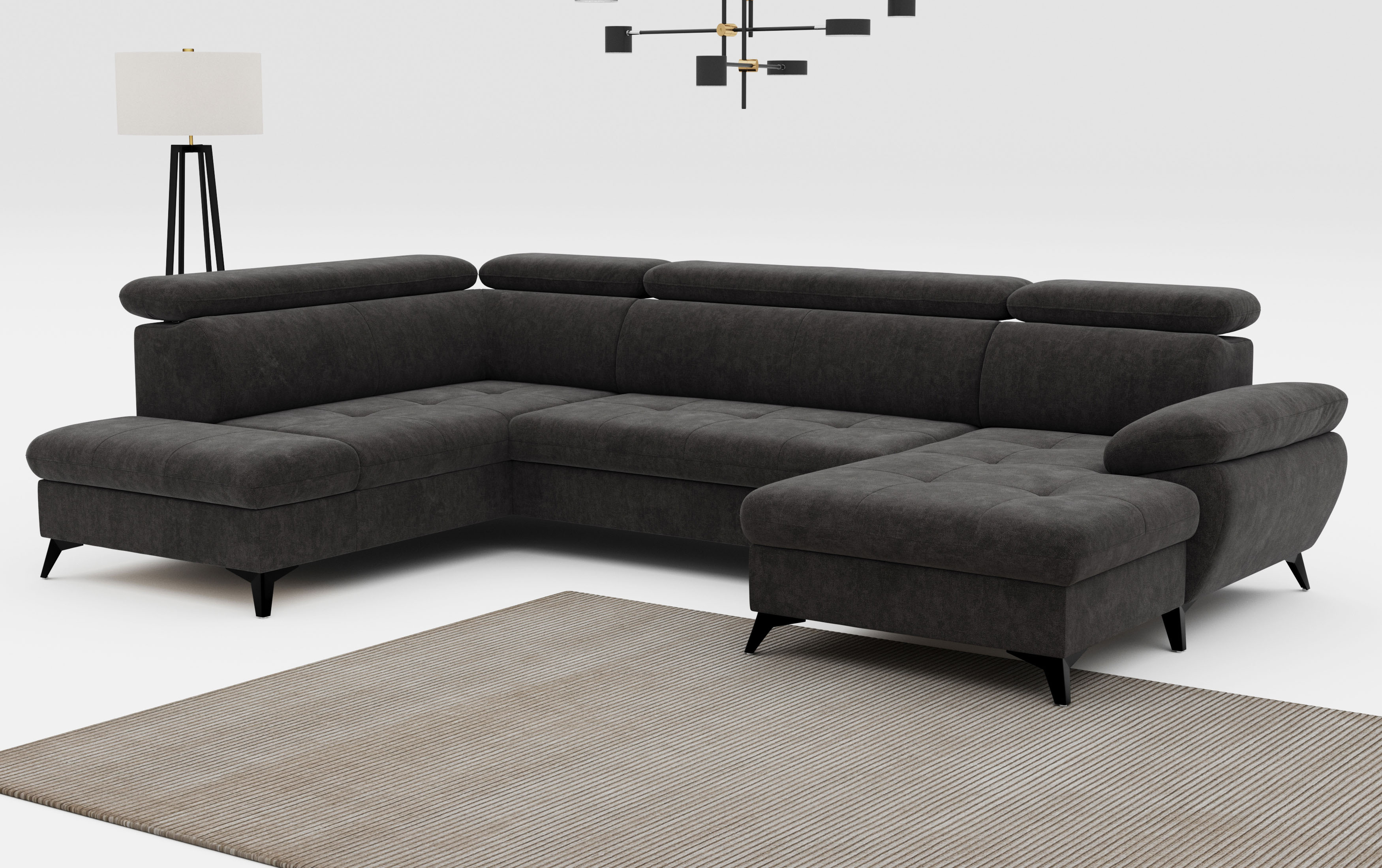 COTTA Wohnlandschaft "Hudson" mit Kopfteilverstellung, optional Schlaffunktion & Bettkasten