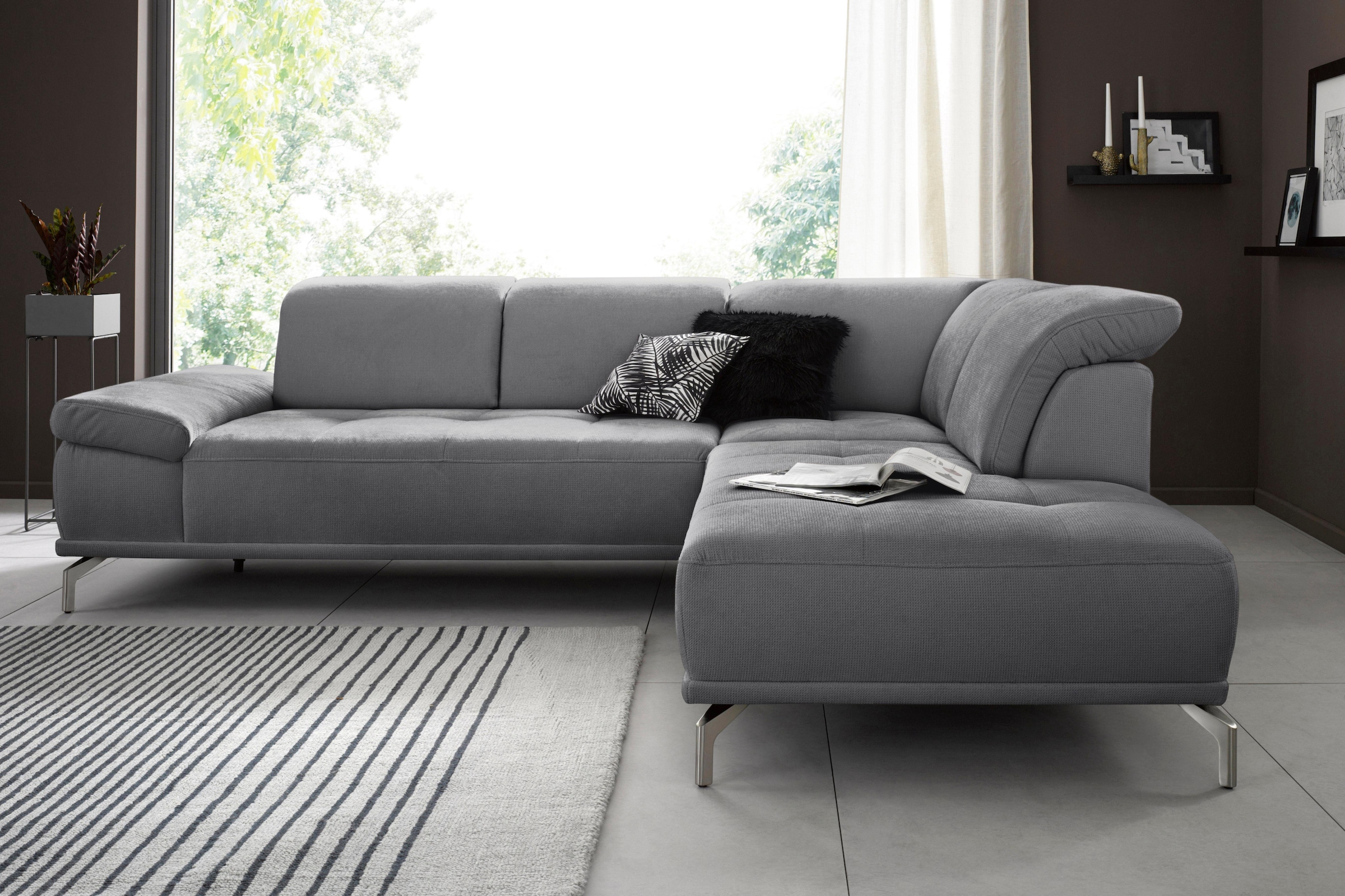 Places of Style Ecksofa "Caluna", Inkl.Sitztiefenverstellung, wahlweise mit günstig online kaufen