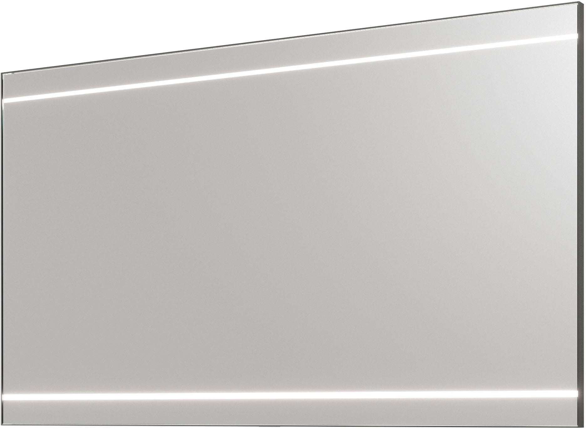 Saphir Badmöbel-Set »Balto 2-teilig Mineralmarmor-Waschtisch mit LED-Spiegel, 123 cm breit«, (2 St.), Waschplatz mit 2 Schubladen, Badschrank inkl. Schubladendämpfer