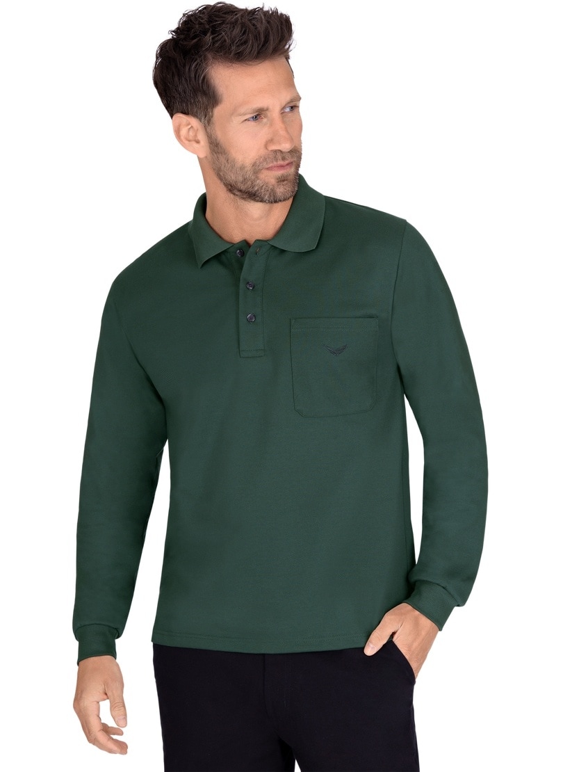 Poloshirt »TRIGEMA Langarm Poloshirt aus Baumwolle«, (1 tlg.)