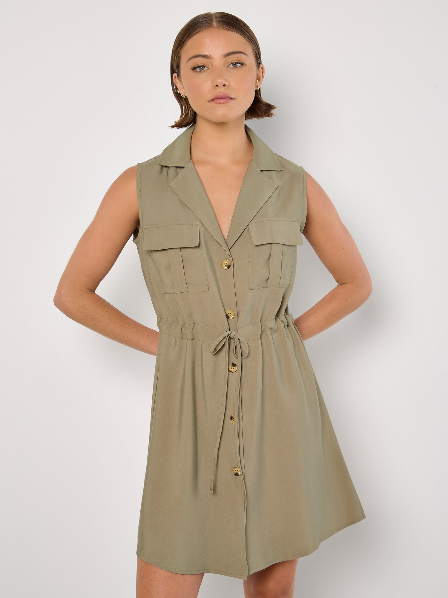 Apricot Minikleid "Utility Shirt Minikleid" mit Brusttaschen