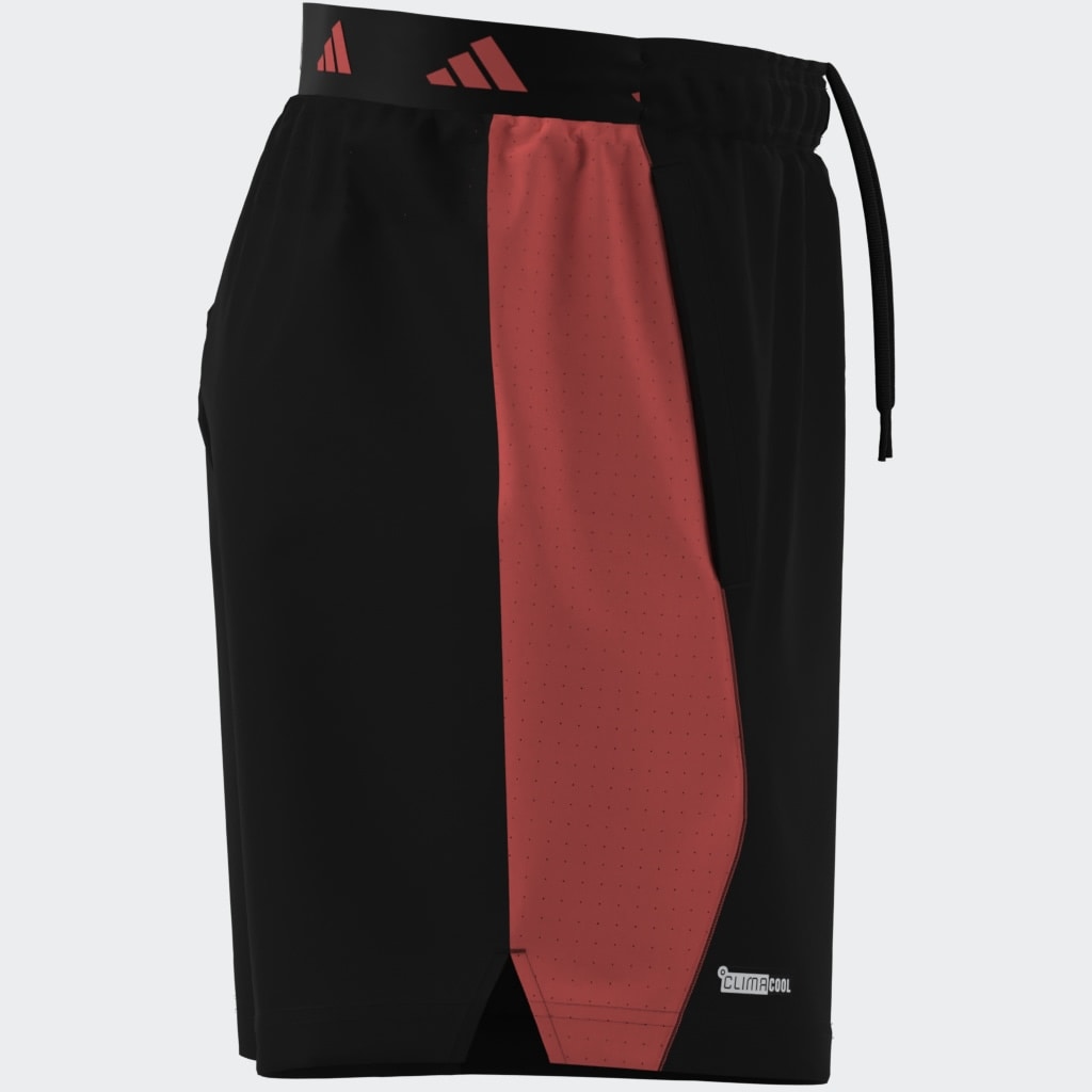 Herren Shorts "TECH APP SHORT"schwarz, easy coral, Gr. L, ADIDAS PERFORMANCE, Obermaterial: 100% Polyester, Hosen, für Fitnessstudio und Joggen,