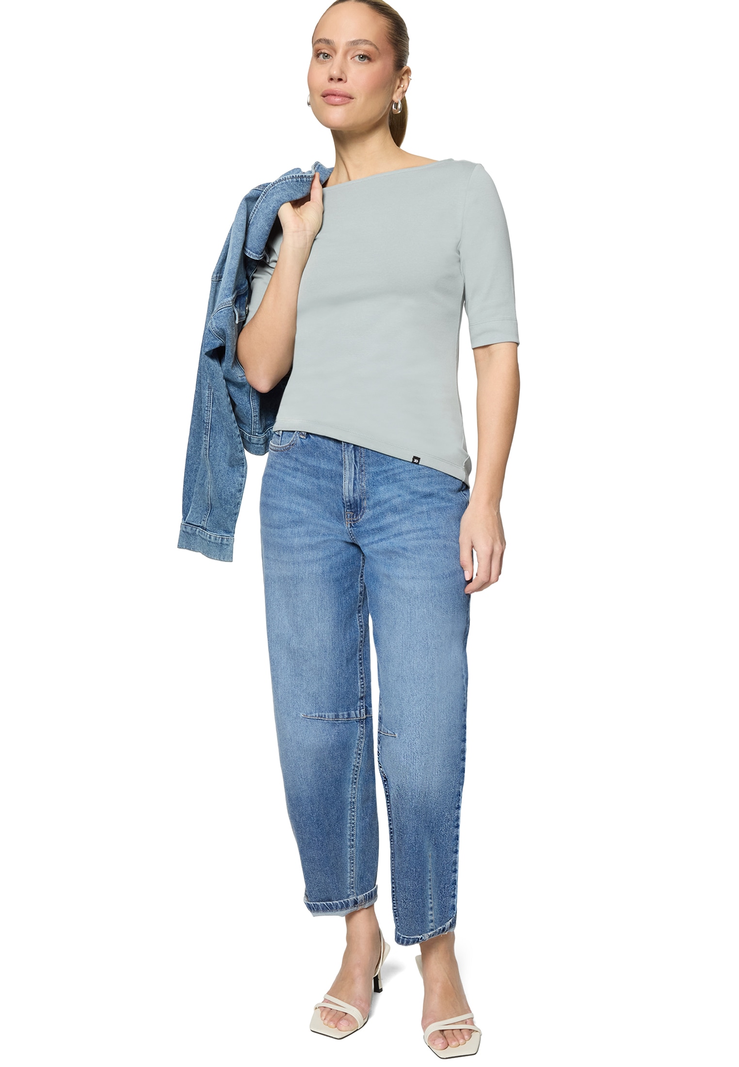 Zero 3/4-Arm-Shirt »Damen Shirt mit U-Boot-Ausschnitt« 1 Plain/ ohne Details