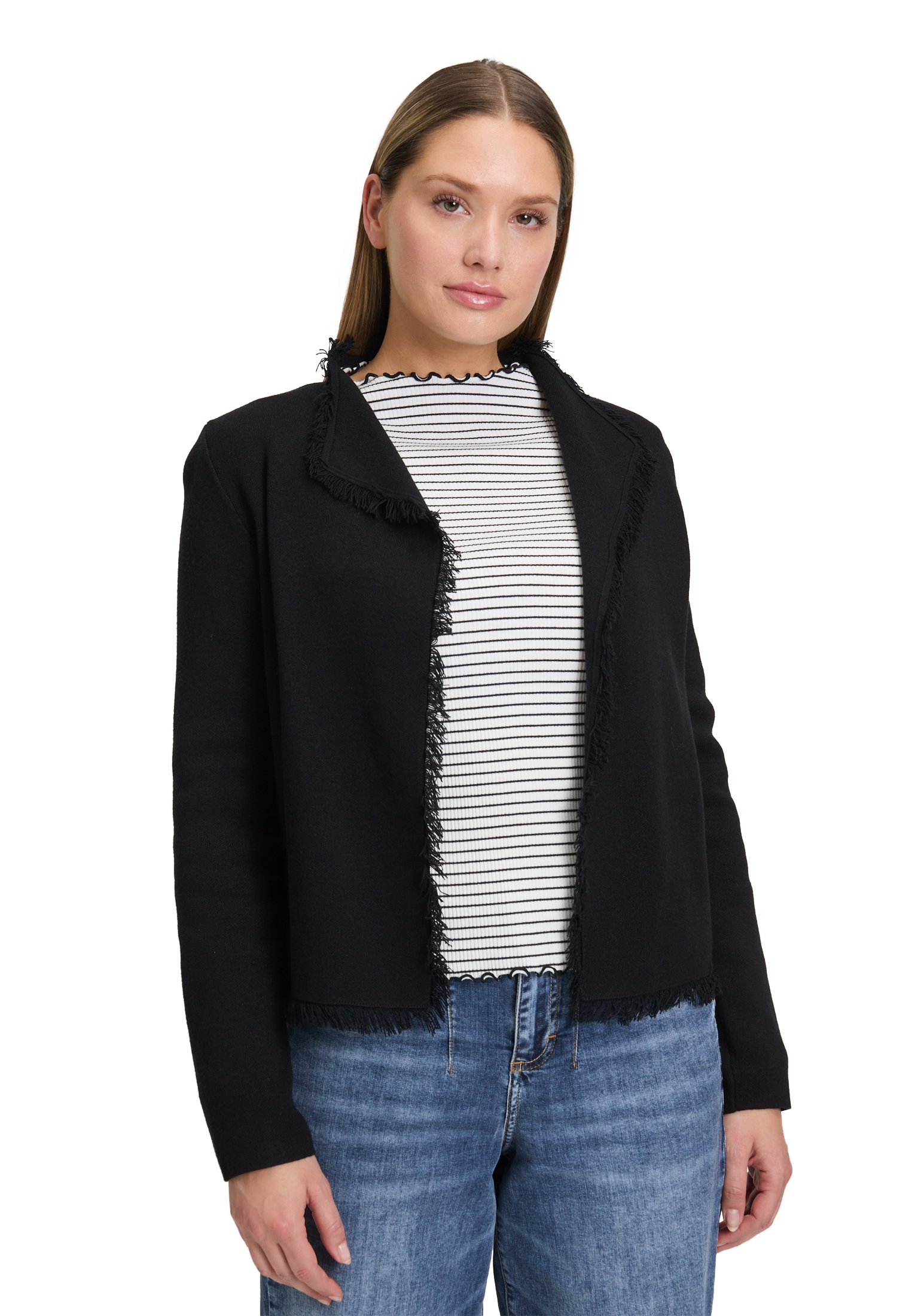 Cartoon Strickjacke "Damen mit Fransen", 1 Stk. günstig online kaufen