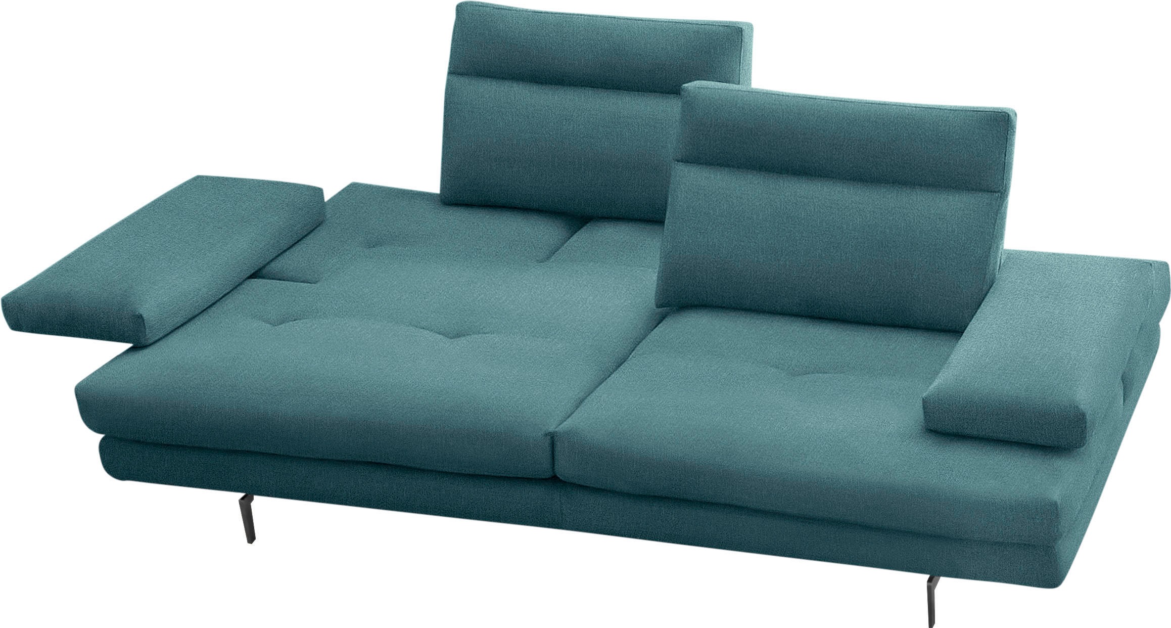 CALIA ITALIA 3-Sitzer »Toby Wing, Designsofa, hochwertige Verarbeitungsdetails, bequem«, inkl. Sitztiefenverstellung und Armteilfunktion, Füße in Schwarz matt