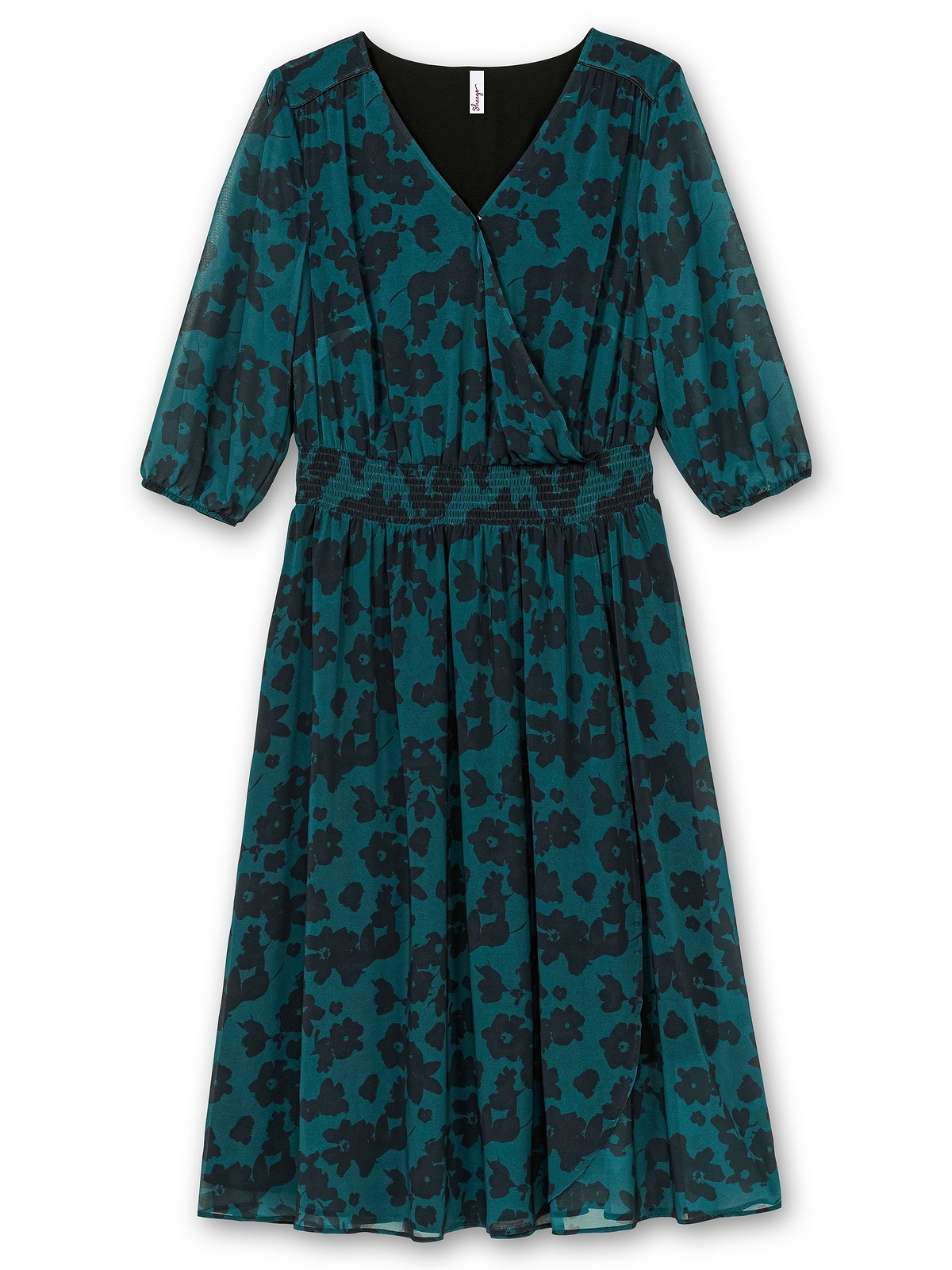 Sheego Chiffonkleid »Große Größen«, in Wickeloptik, mit Alloverprint