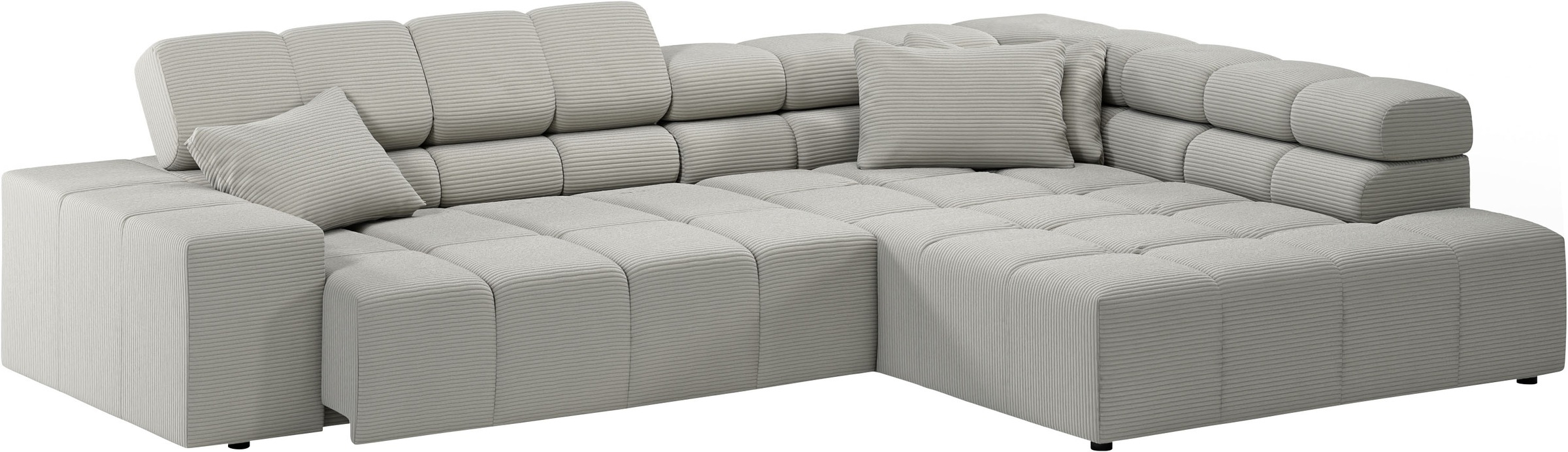 INOSIGN Ecksofa »Ancona incl. Kopfteilverstellung, Breite 319cm, L-Form«, wahlweise motorische Sitztiefenverstellung, auch in Cord + Easy Care