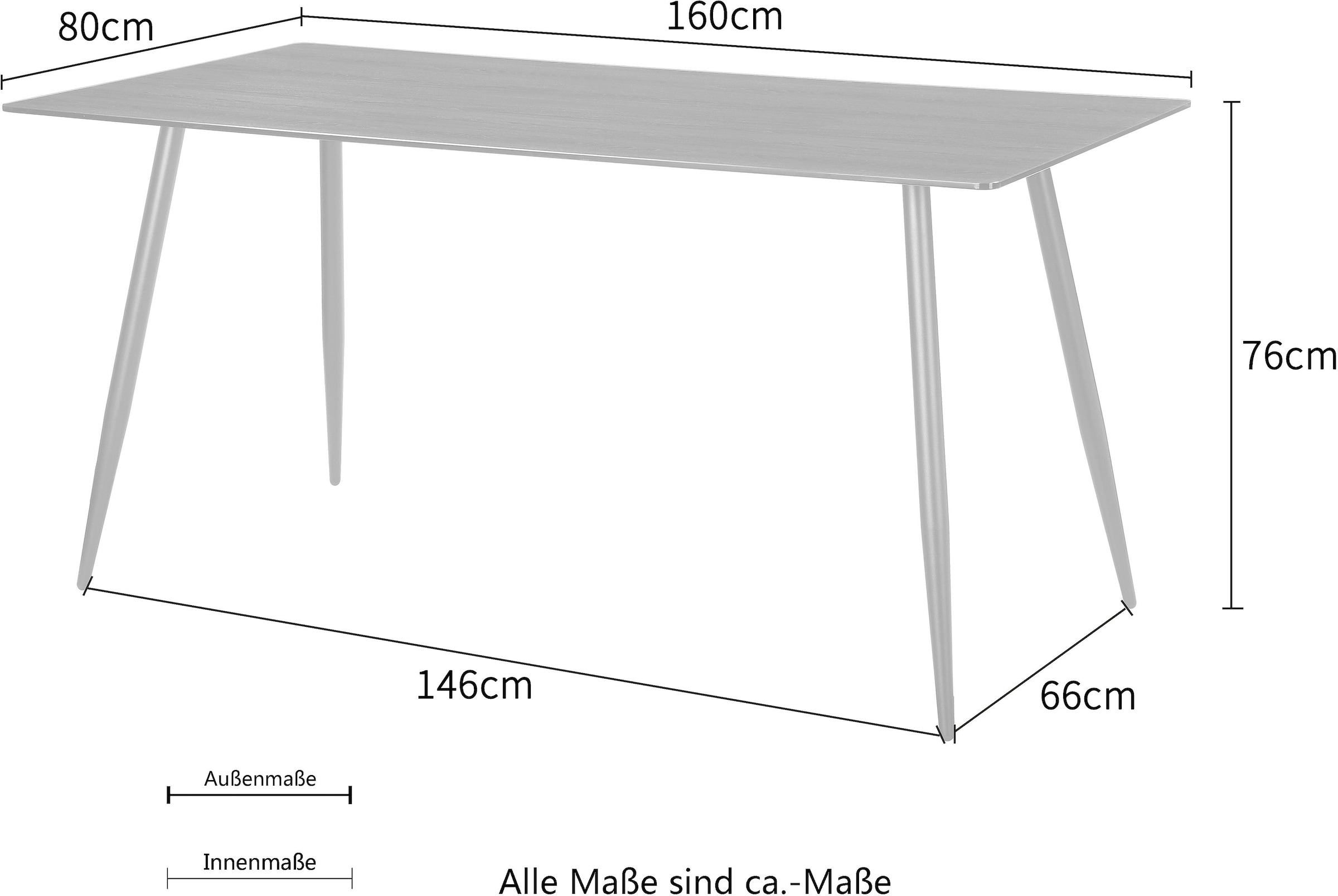 Home affaire Esstisch »Turah, TOPSELLER!«, (Tisch, Esstisch), mit Glasplatte in Holzoptik, zeitloses Design, pflegeleicht