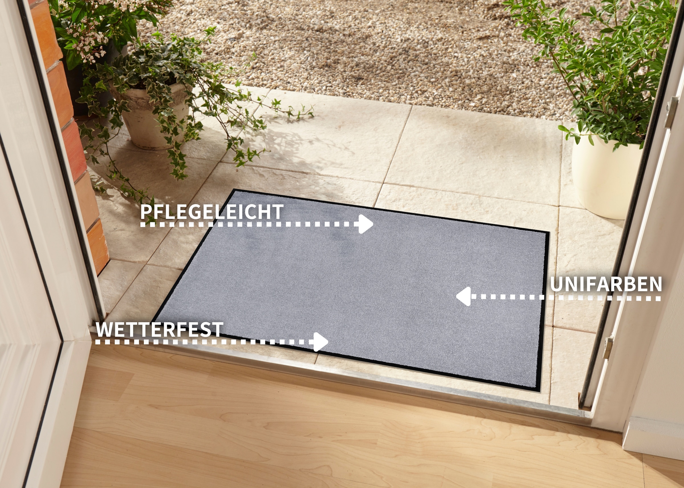 my home Fußmatte »Triton«, rechteckig, 7 mm Höhe, Schmutzfangmatte, Türmatte, In- und Outdoor, Läufer, waschbar