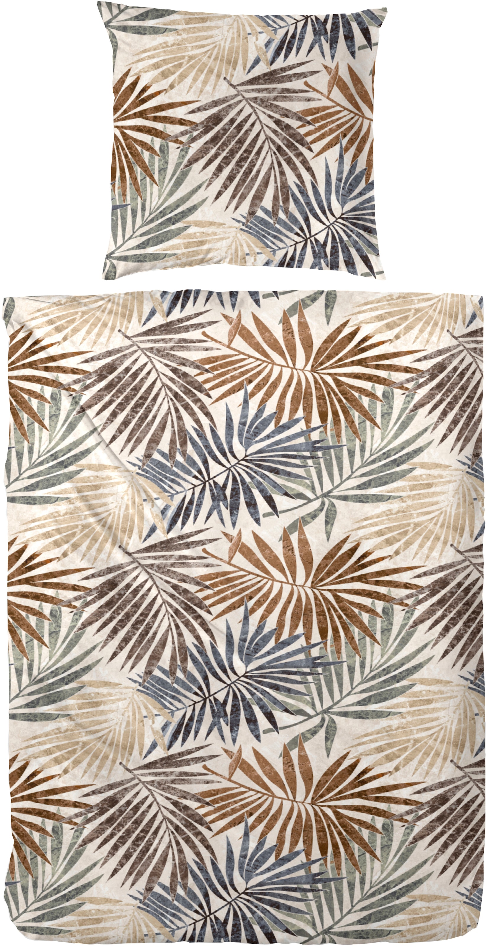 Bettwäsche »Mako-Satin Bettwäsche Palmeral«, (1 tlg.), mit beruhigenden Palmenblättern