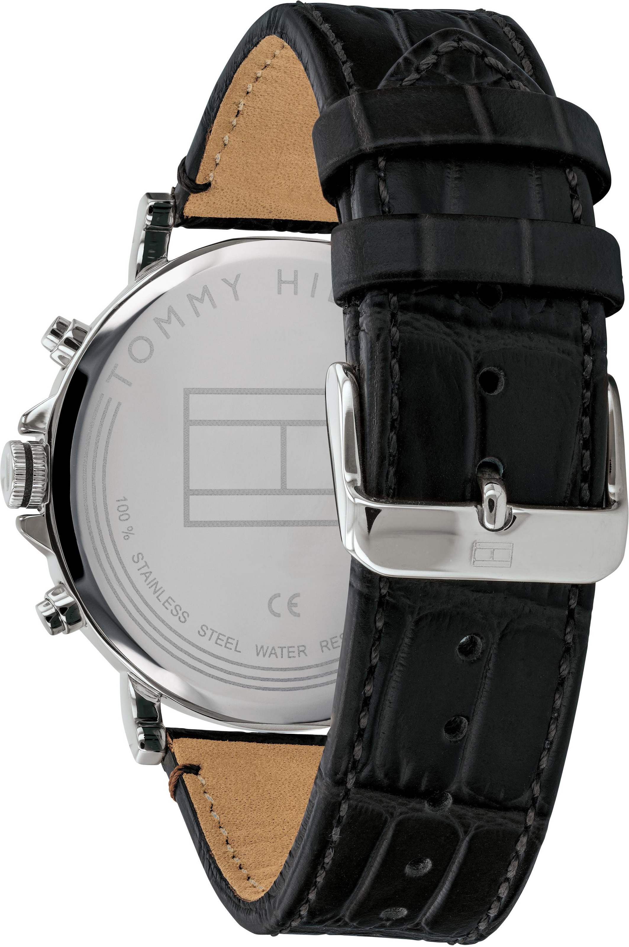 Tommy Hilfiger Multifunktionsuhr »DANIEL«, Quarzuhr, Armbanduhr, Herrenuhr, Datum, Lederarmband