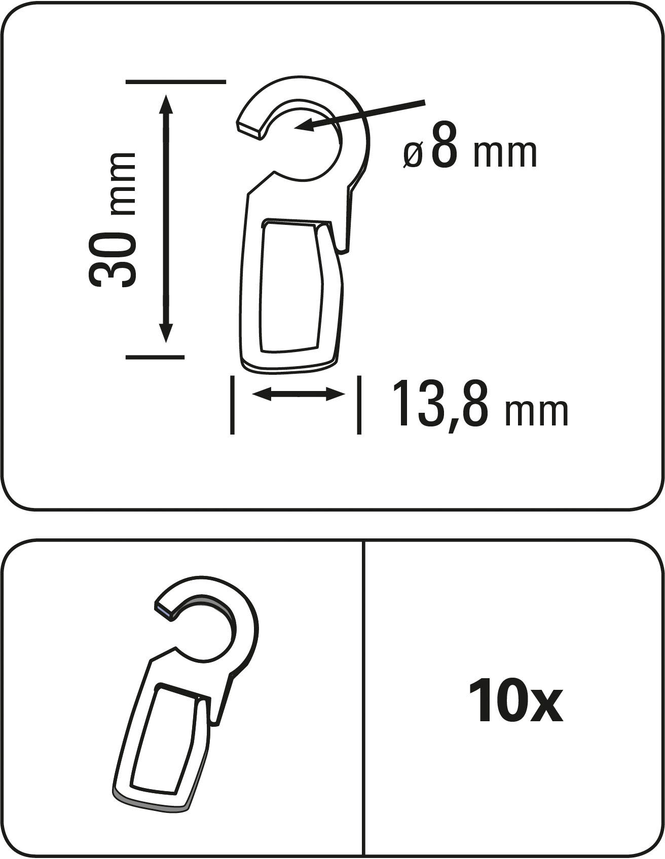 (10 | POM-Qualität«, BAUR Zubehör auf Rechnung Vitragestangen/Caféhausstangen »Gardinenhaken Faltenclip GARDINIA St.),