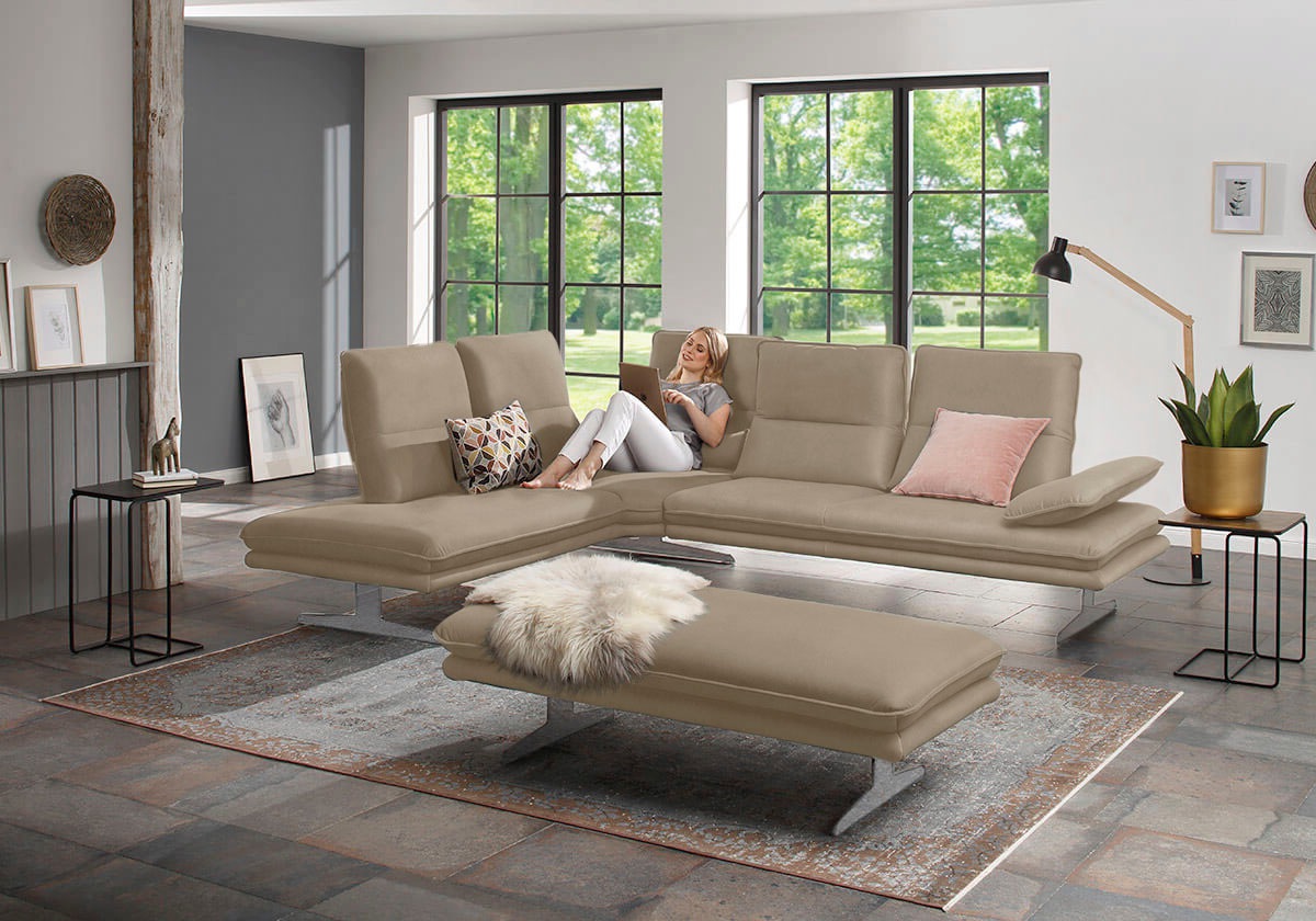 W.SCHILLIG Ecksofa "broadway, Designsofa, mit tollem Sitzkomfort, L-Form", günstig online kaufen