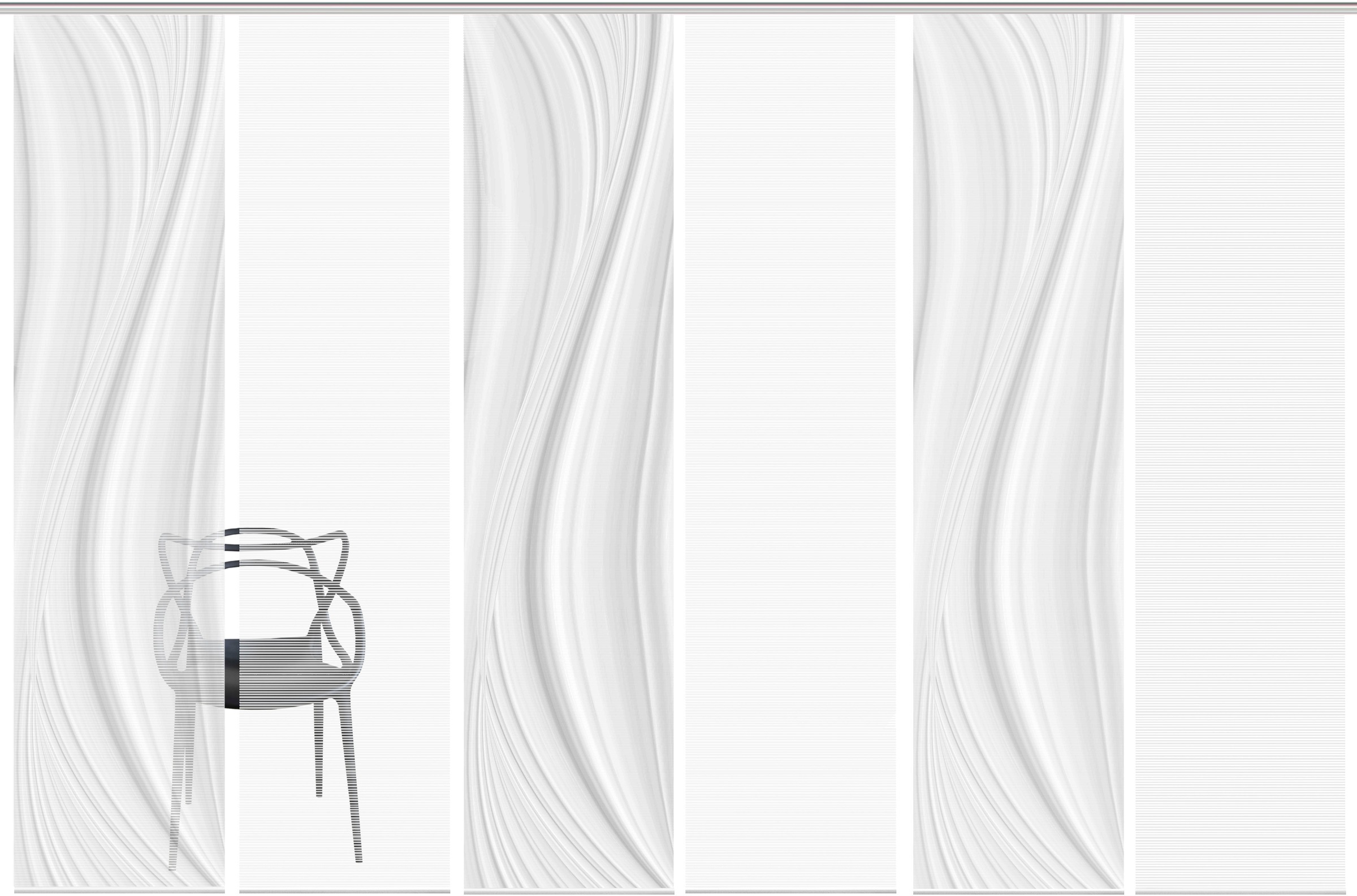 Vision S Schiebegardine "LAURINA 6er SET" Paneelwagen 6 Stk. tlg. Schiebevo günstig online kaufen