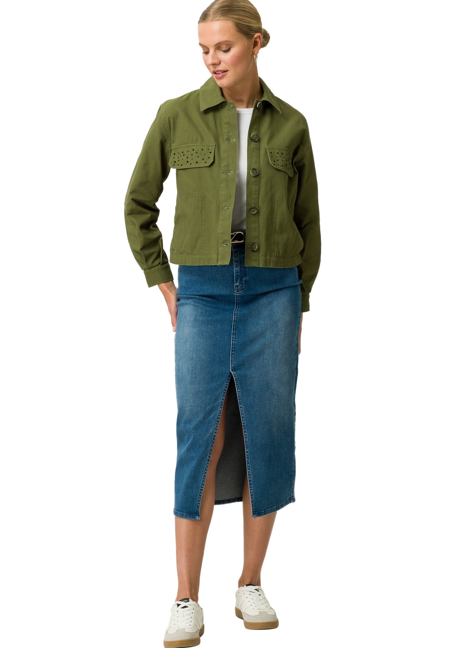 Zero Fieldjacket »zero Jacke mit Strasssteinen«