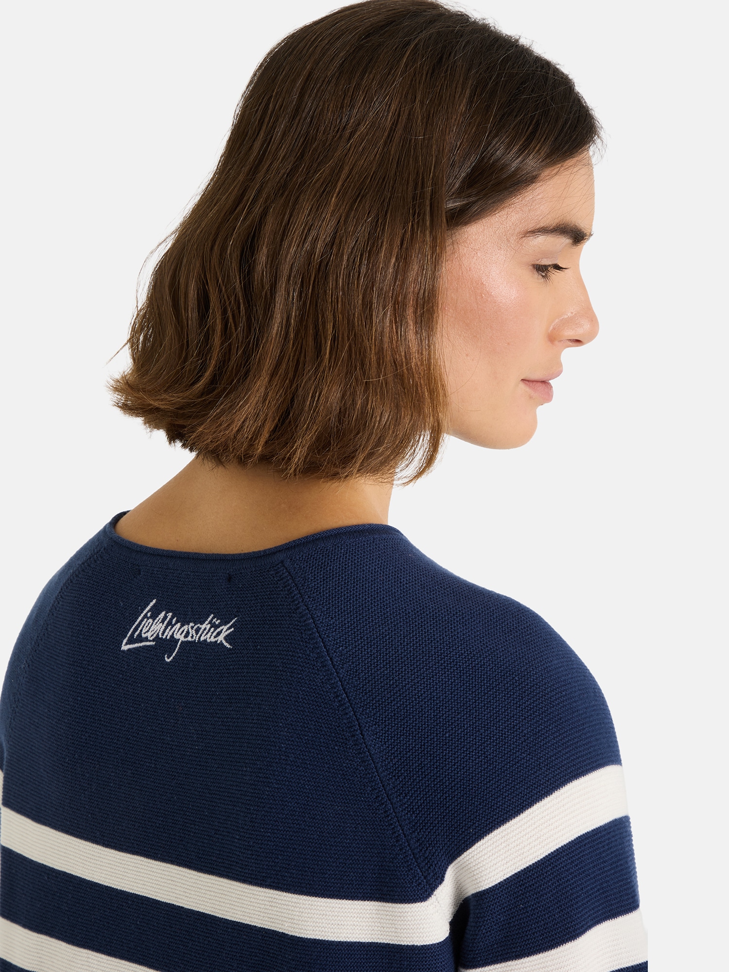 Lieblingsstück Kurzarmpullover »KlerariEP« Halbarm mit Rundhals, gestreift