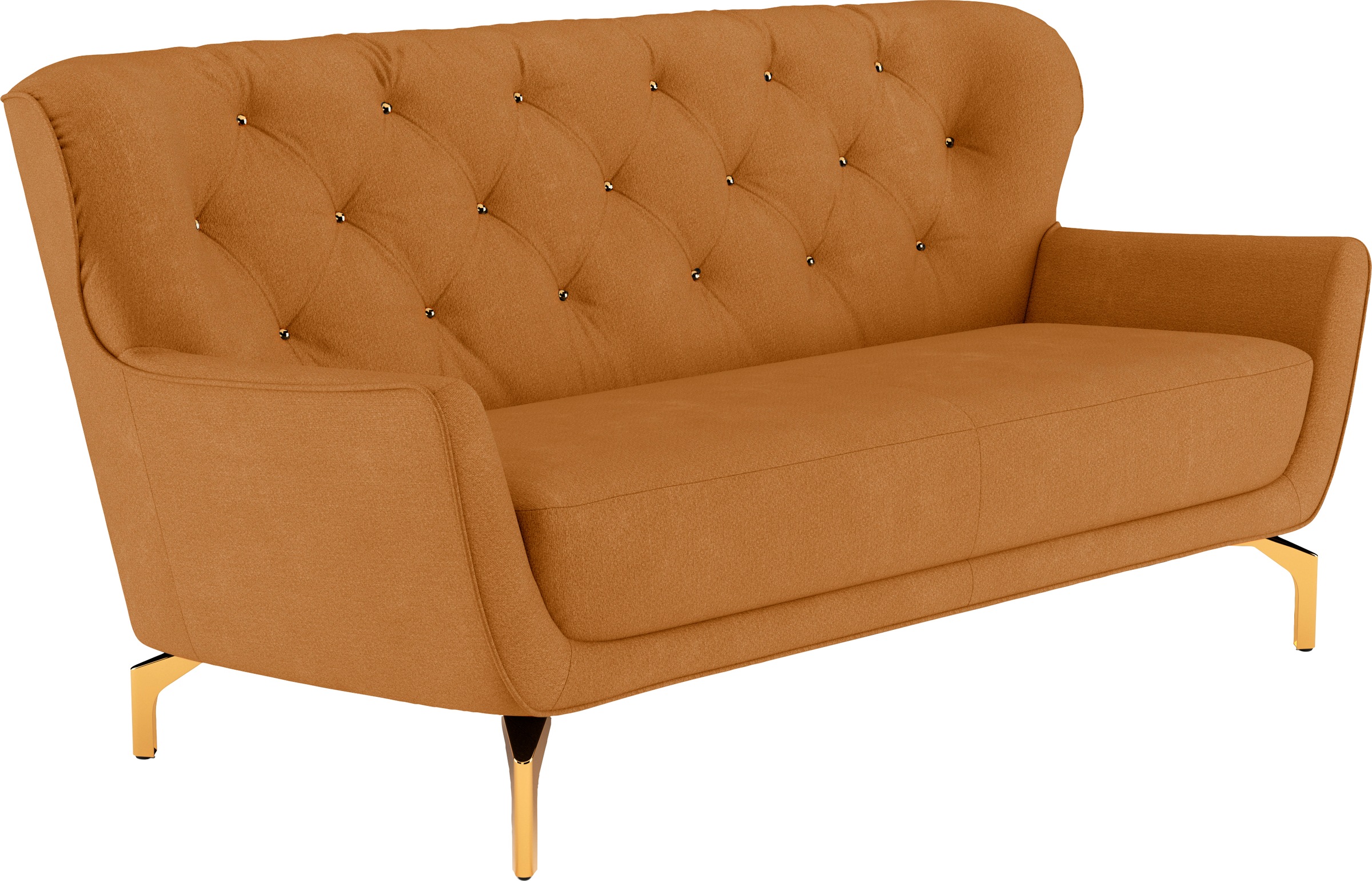 sit&more 3-Sitzer »Orient 3«, inkl. 2 Zierkissen mit Strass-Stein, goldfarbene Metallfüße