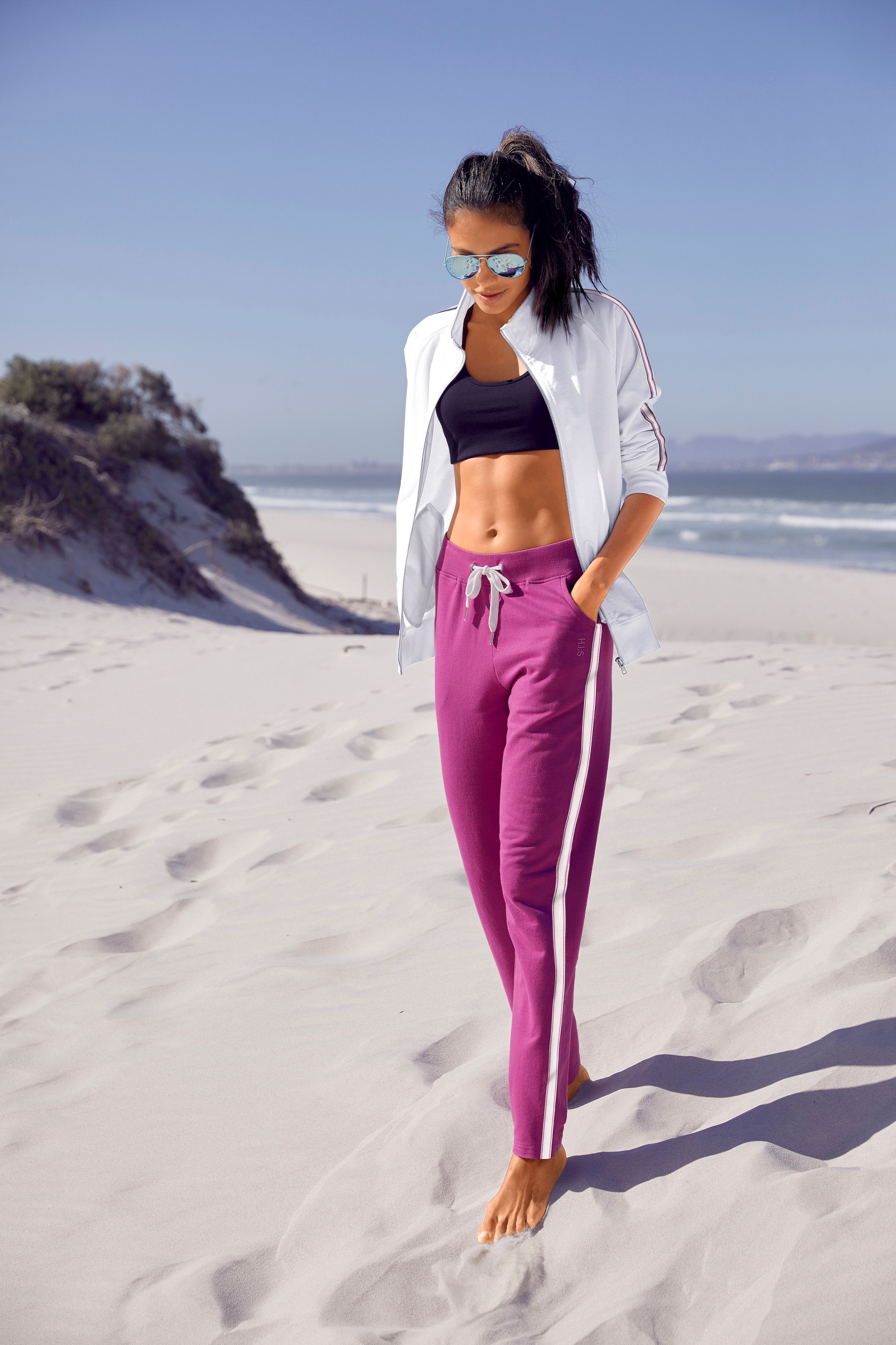 H.I.S Sweatjacke, mit seitlichem Tape, Loungeanzug
