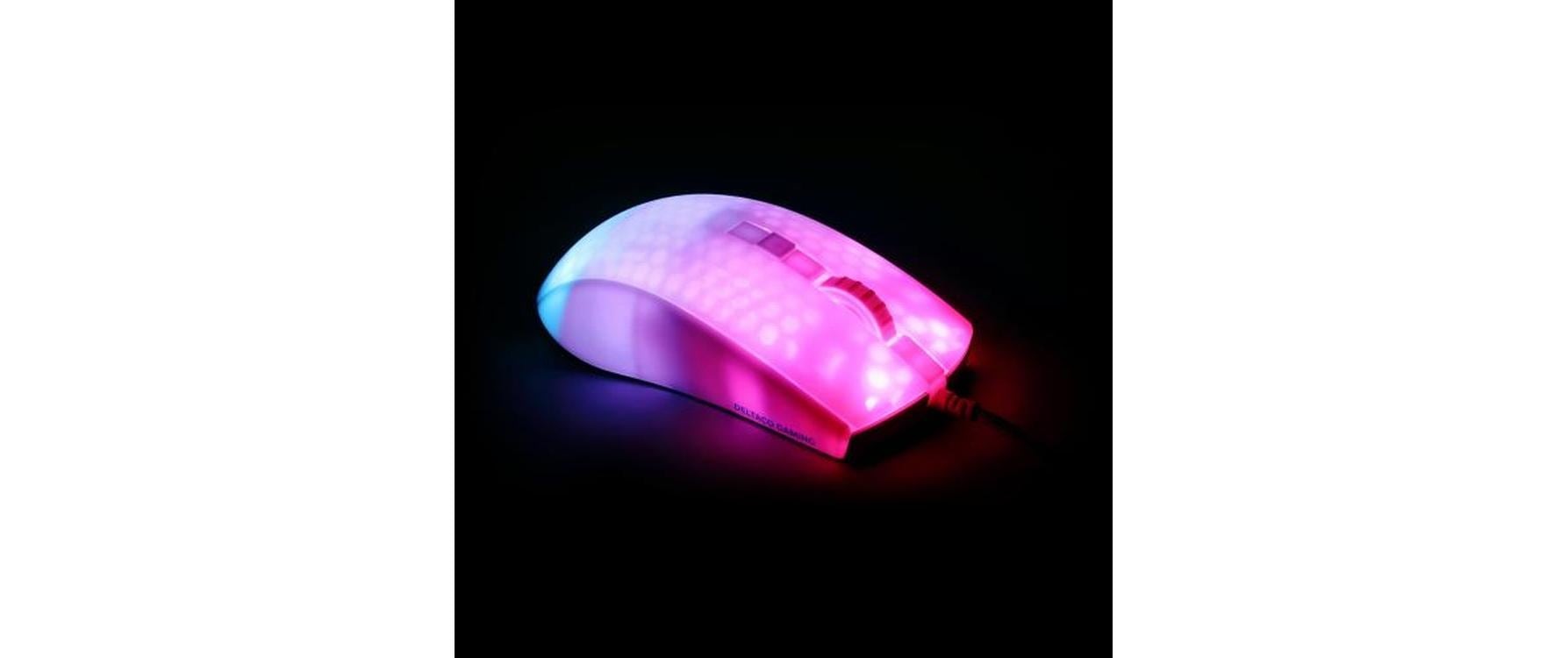 DELTACO Gaming-Maus »GAM-144-W Weiss/Trasparent« kabelgebunden