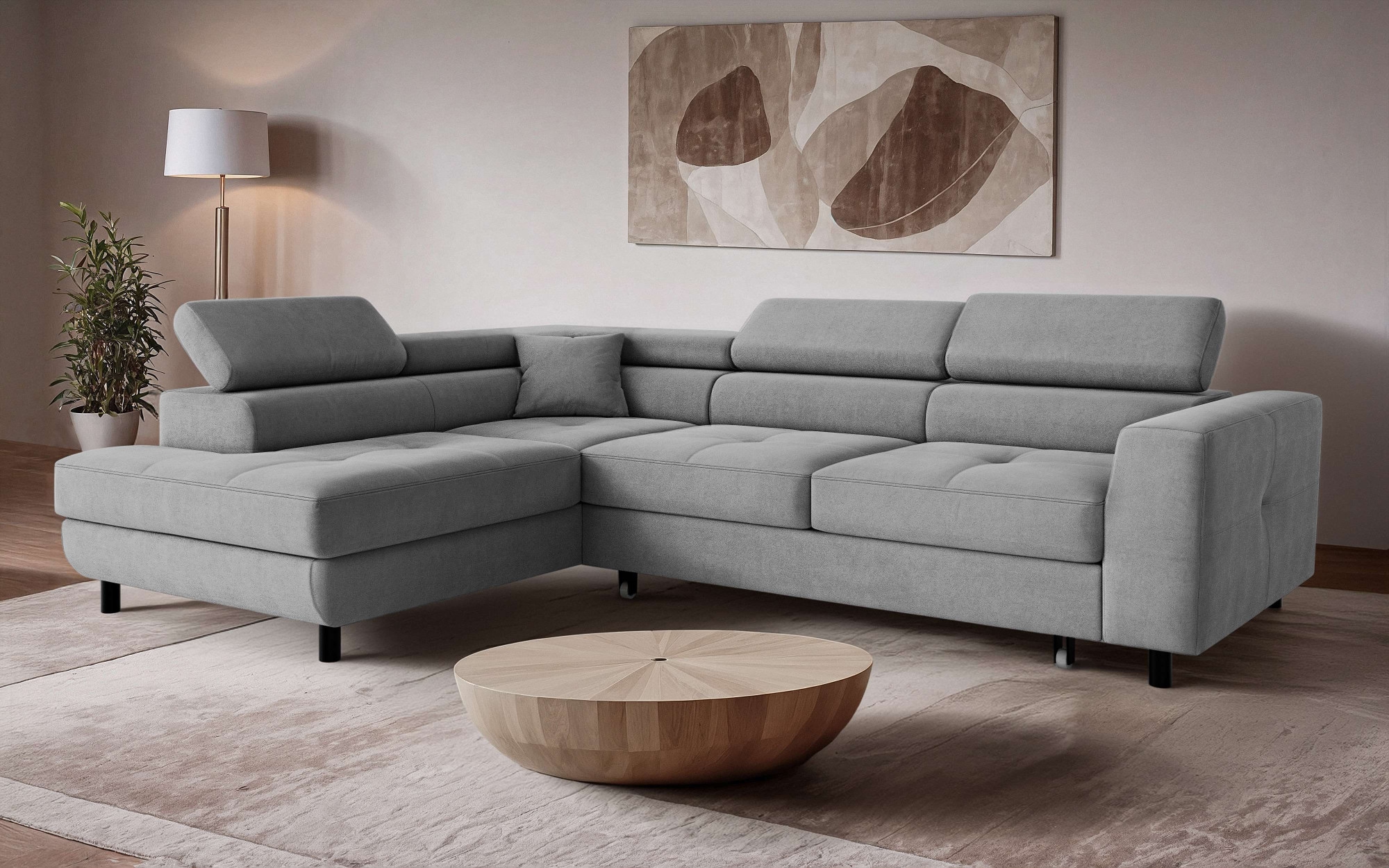OTTO home Ecksofa "AADEN Schlafsofa mit verstellbaren Kopfstützen, B/T/H: 2 günstig online kaufen