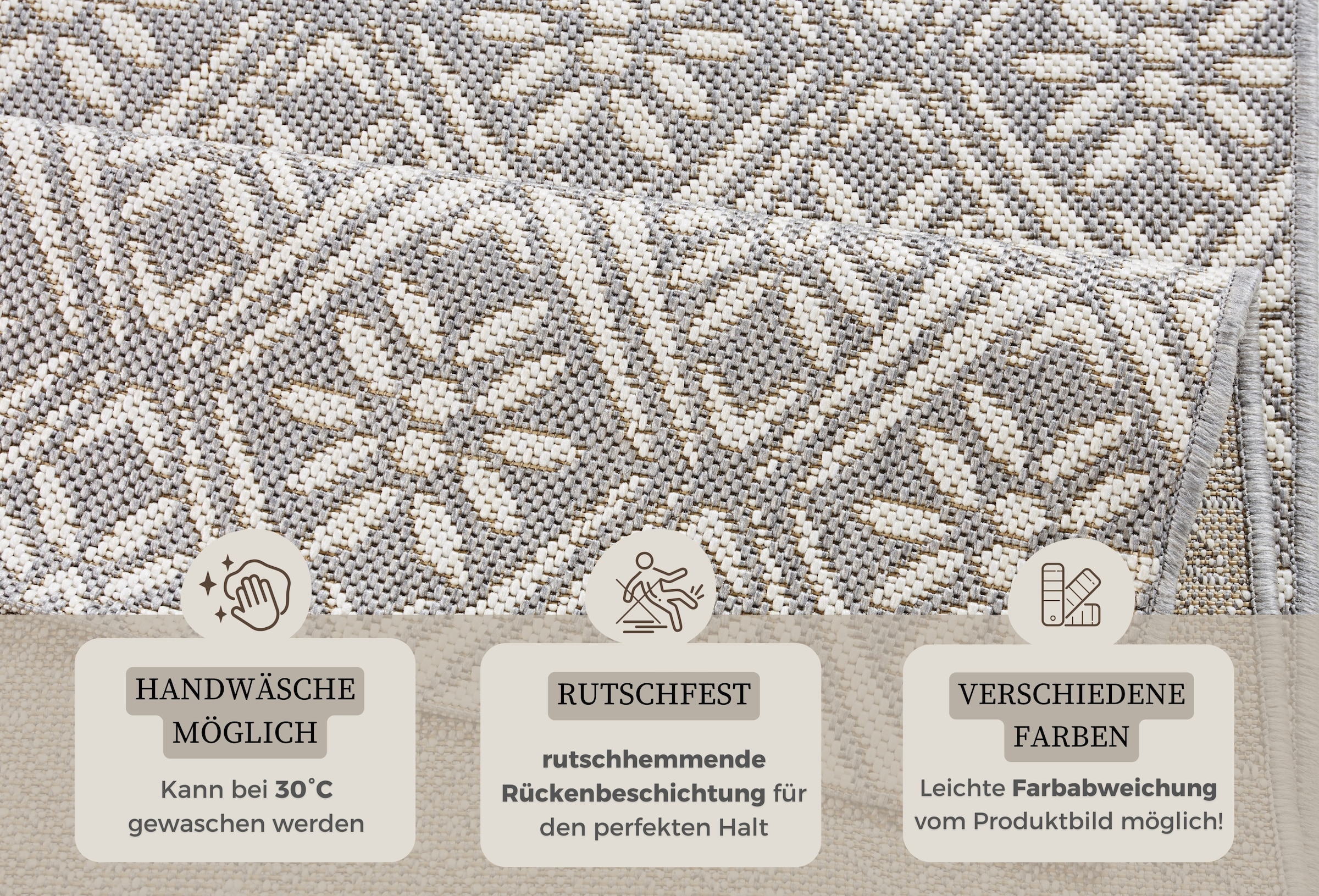 HANSE Home Läufer »Creation«, rechteckig, 8 mm Höhe, Teppichläufer, Küchenläufer, Teppich, Waschbar, Küche, Flur, Rauten