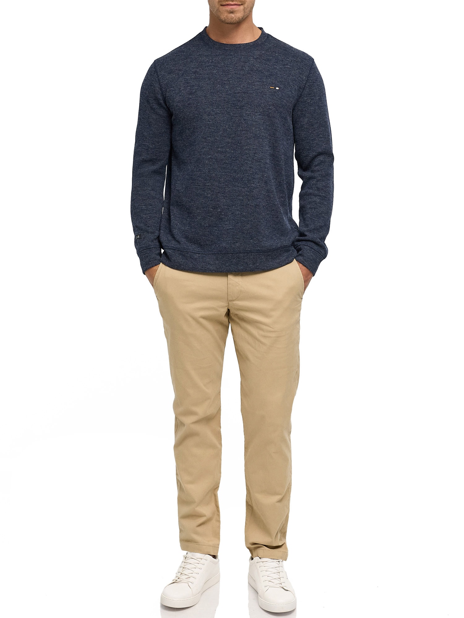 Indicode Sweatshirt »INDorburn O-Neck«, Materialmix, regular fit
