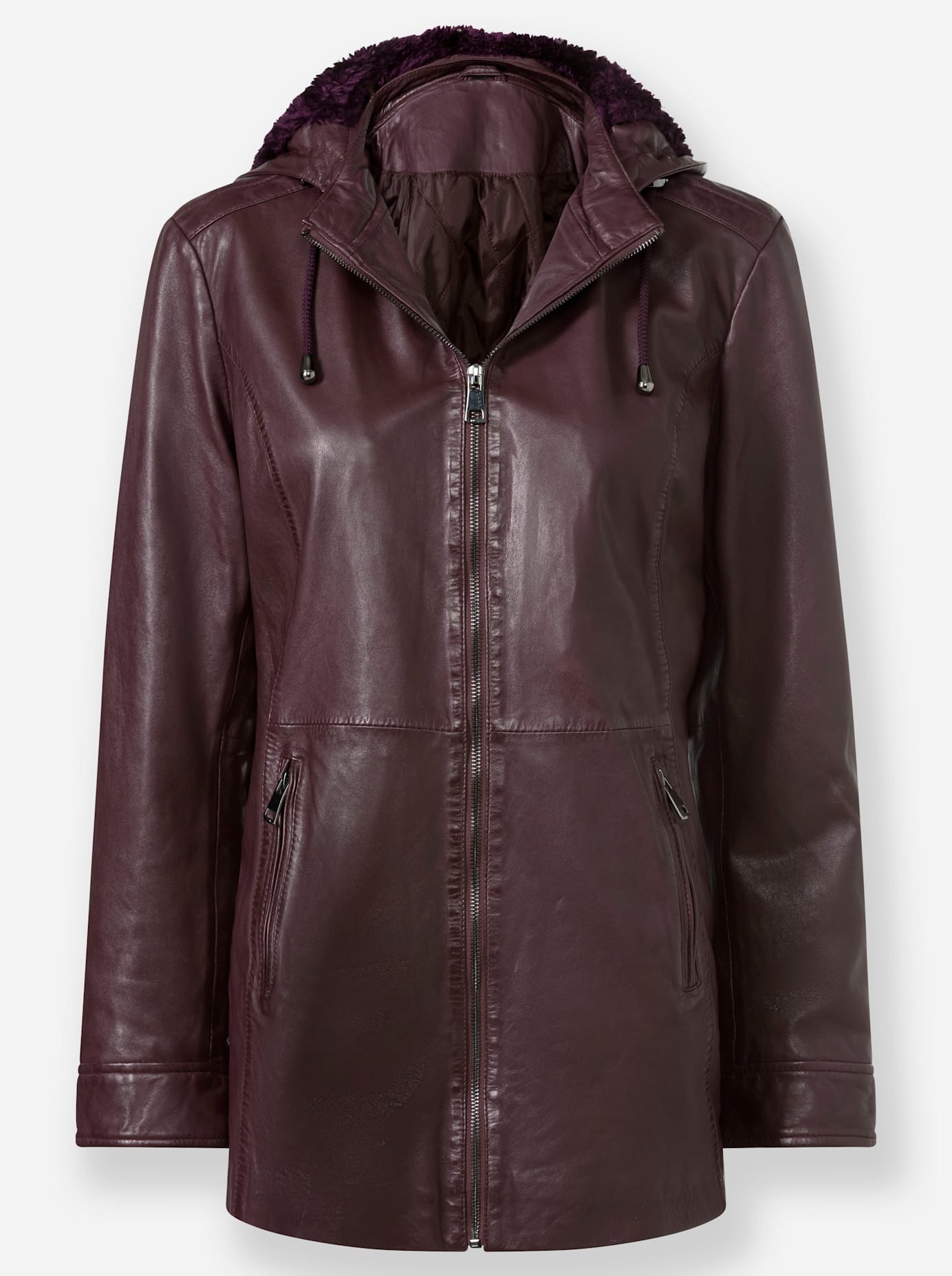 Inspirationen Lederjacke, mit Kapuze