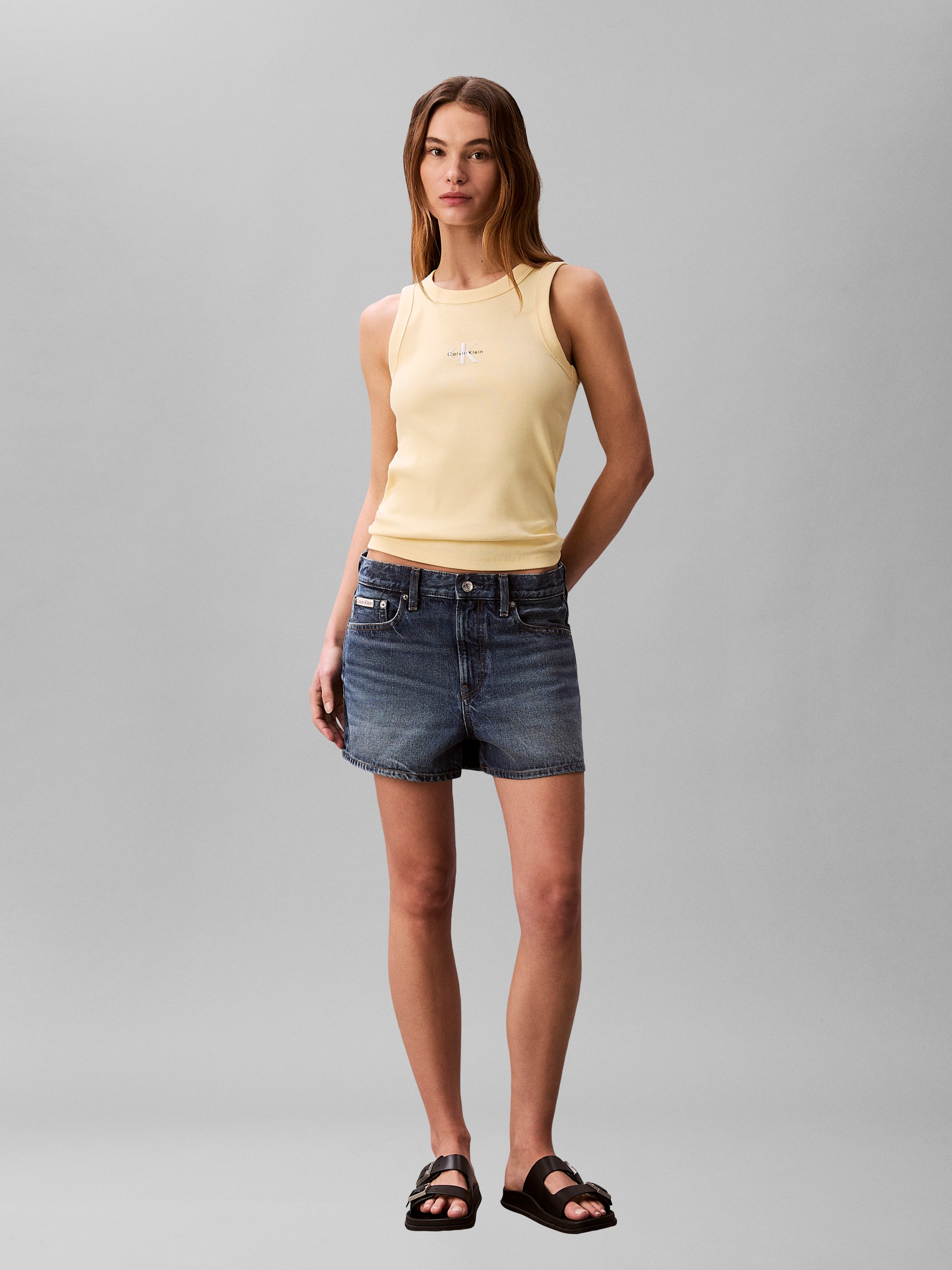 Calvin Klein Jeans Tanktop »MONOGRAM RIB TANK« Figurbetonte Passform mit Rundhalsausschnitt