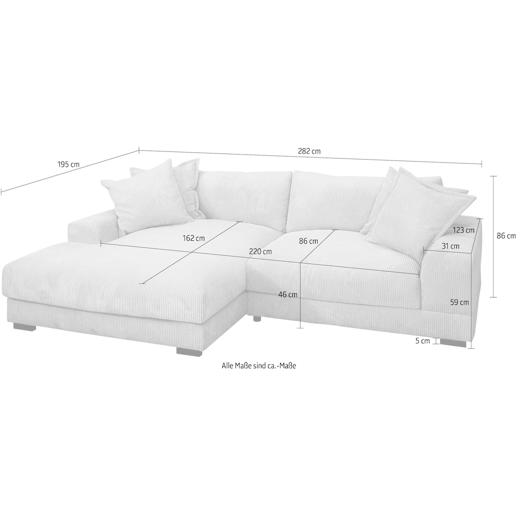 TRENDMANUFAKTUR Ecksofa »Zinal«, mit extra softem Sitz, in trendiger Breitcord-Optik