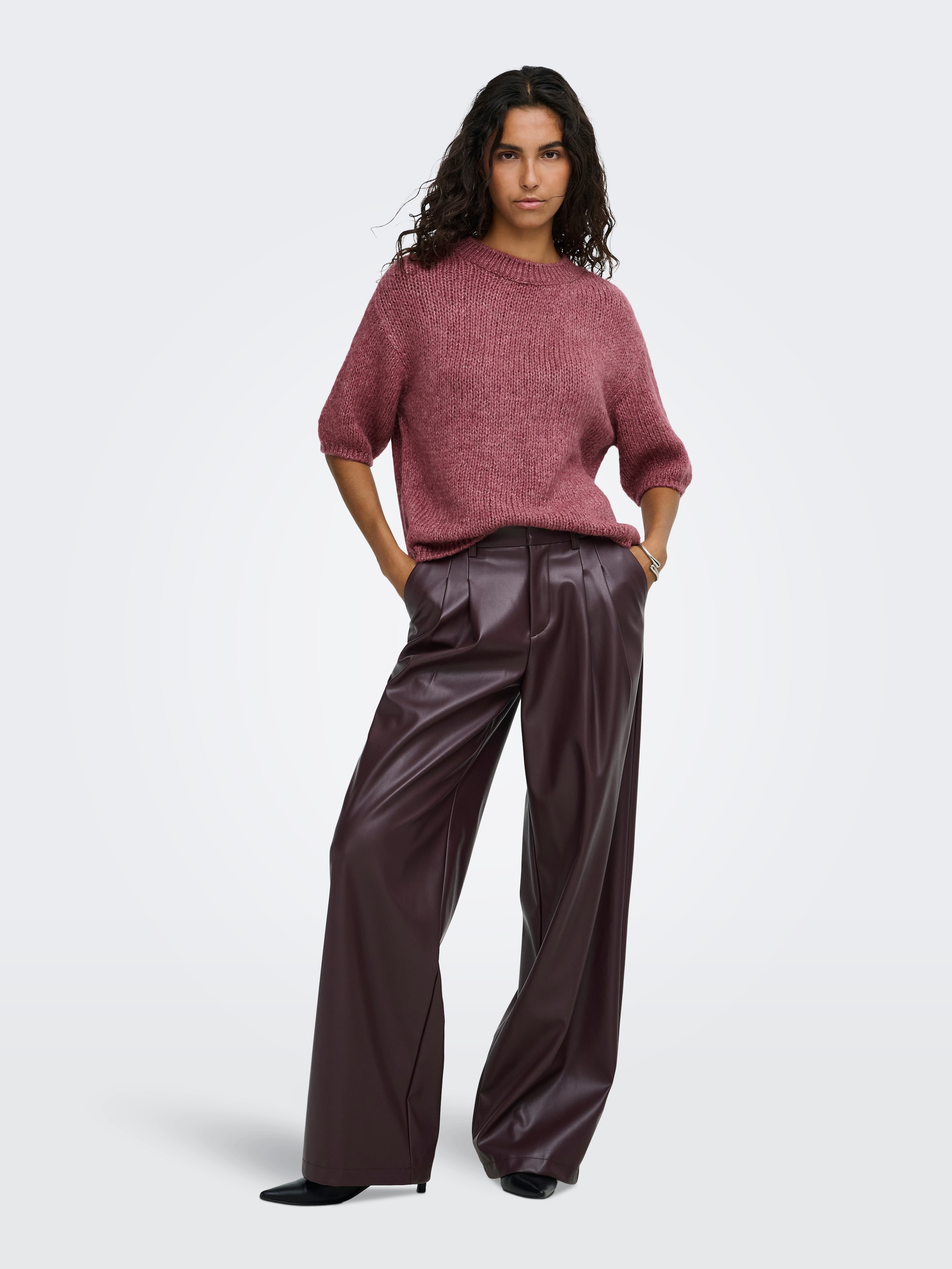 JDY Strickpullover »JDYDICTE S/S PULL O-NECK KNT NOOS« Kunstfaser, knit fit