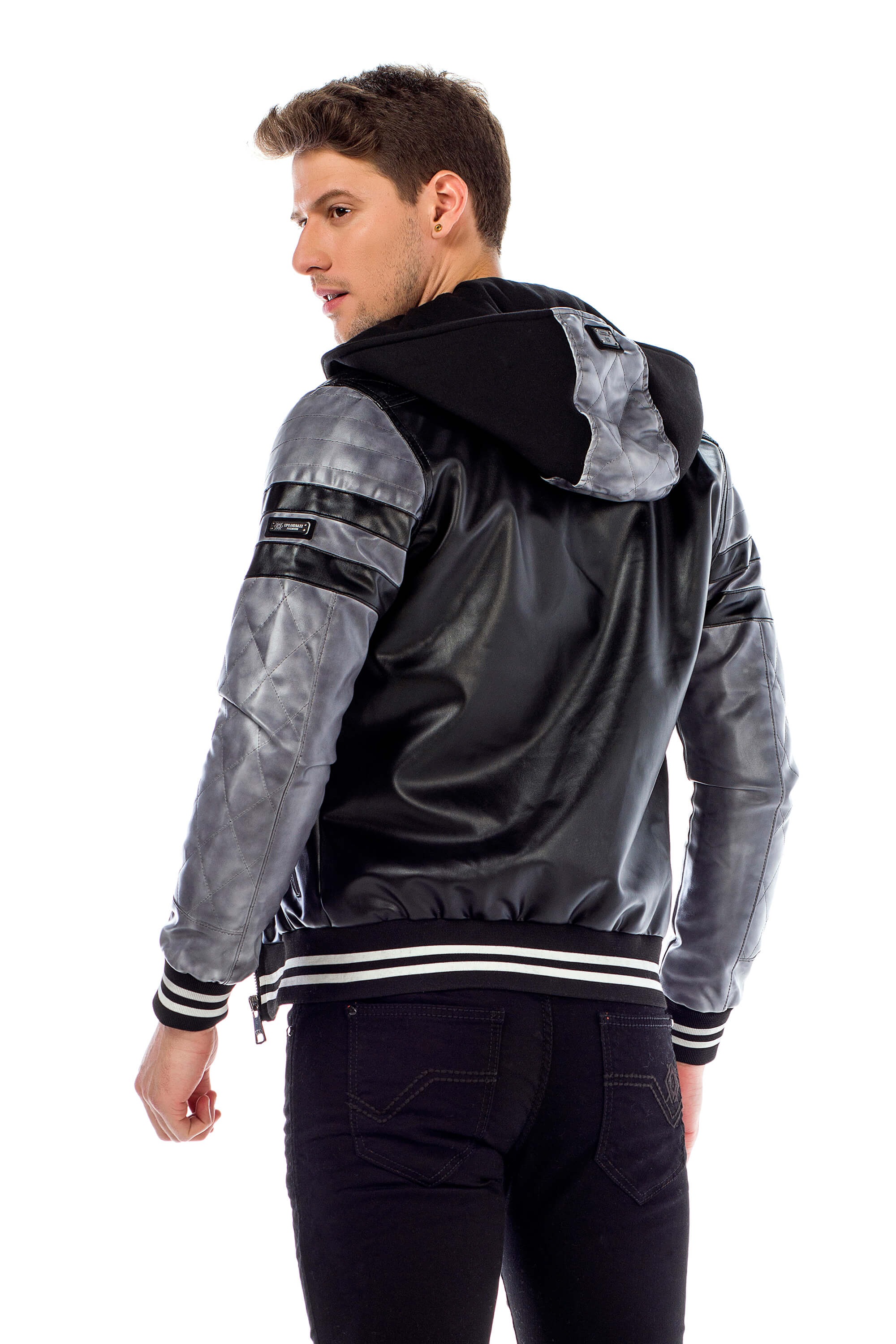 Cipo & Baxx Collegejacke, mit abnehmbarer Kapuze