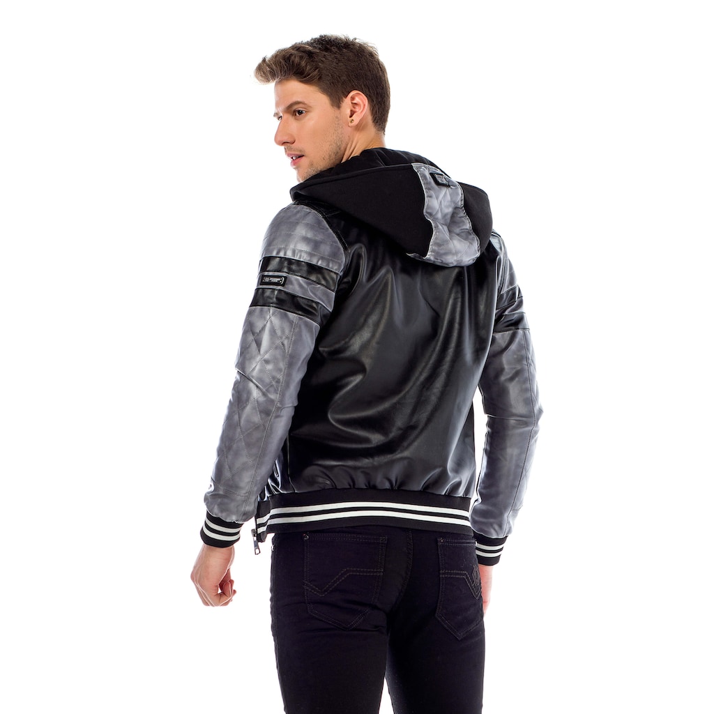 Cipo & Baxx Collegejacke, mit abnehmbarer Kapuze