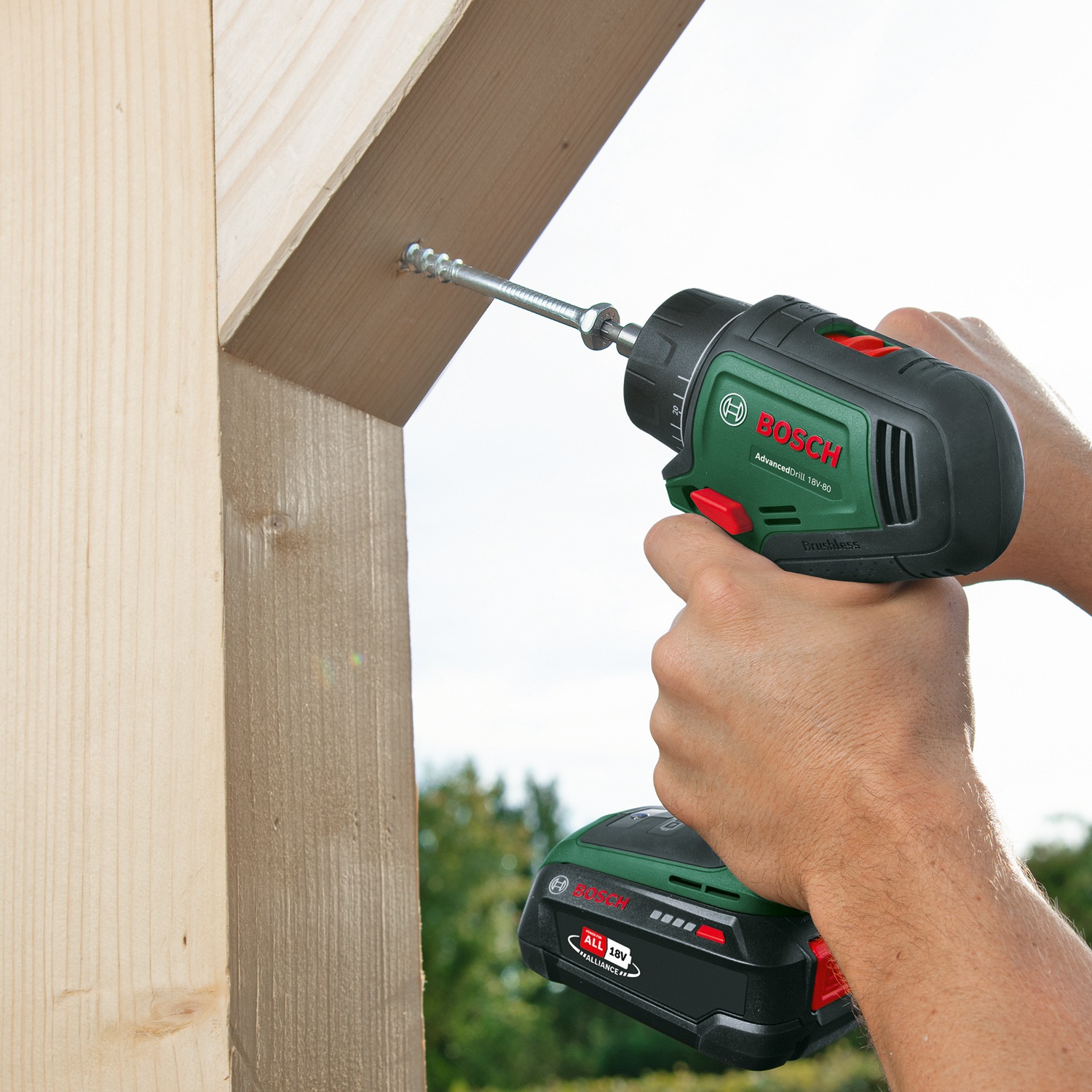 Bosch Home & Garden Akku-Bohrschrauber »»AdvancedDrill 18V-80 QuickSnap««, Inkl. 1x Akku PBA 18V 2,5Ah und Ladegerät
