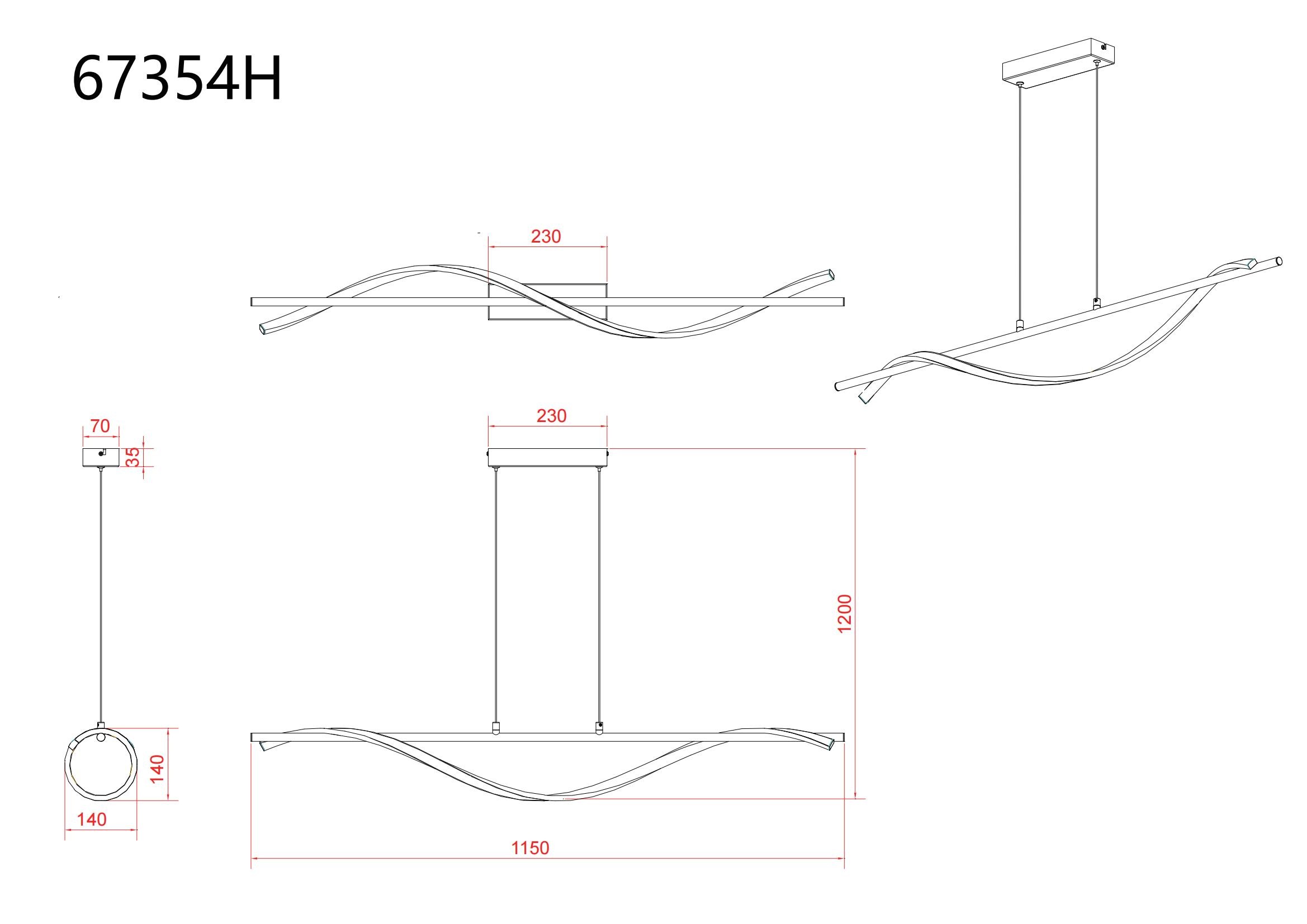 GLOBO LIGHTING Hängeleuchte »WATKINS« LED-Modul 1 Stk. Warmweiß Hängelampe Esszimmer-Leuchte Esstischleuchte Wohnzimmer
