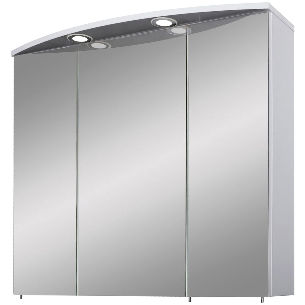 Schildmeyer Spiegelschrank »Verona«, Breite 70 cm, 3-türig, 2 LED-Einbaustrahler, Schalter-/Steckdosenbox