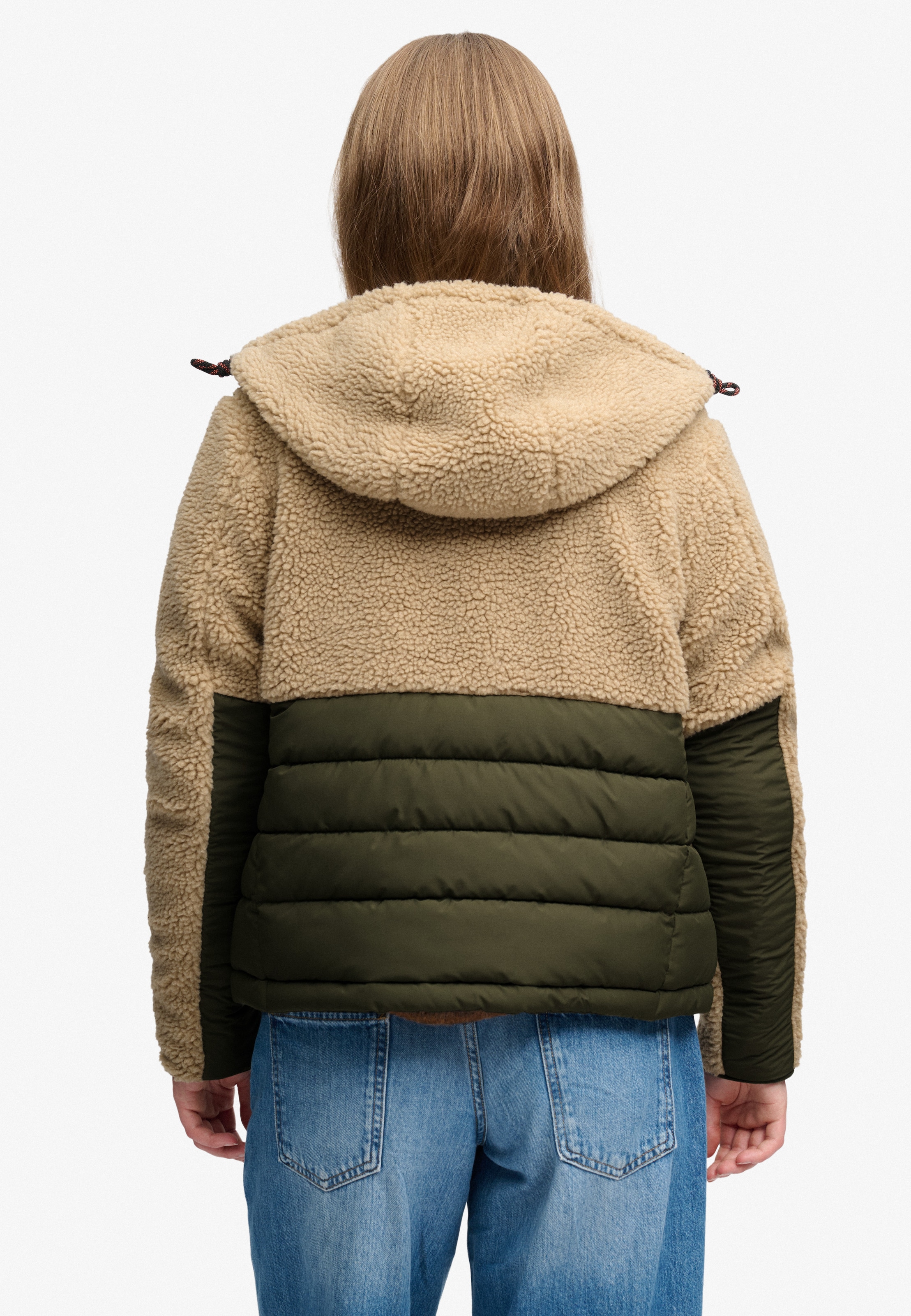 Superdry Hybridjacke »OUTDOOR BORG QUILT HYBRID« mit Kapuze Kunstfaser, relaxed fit