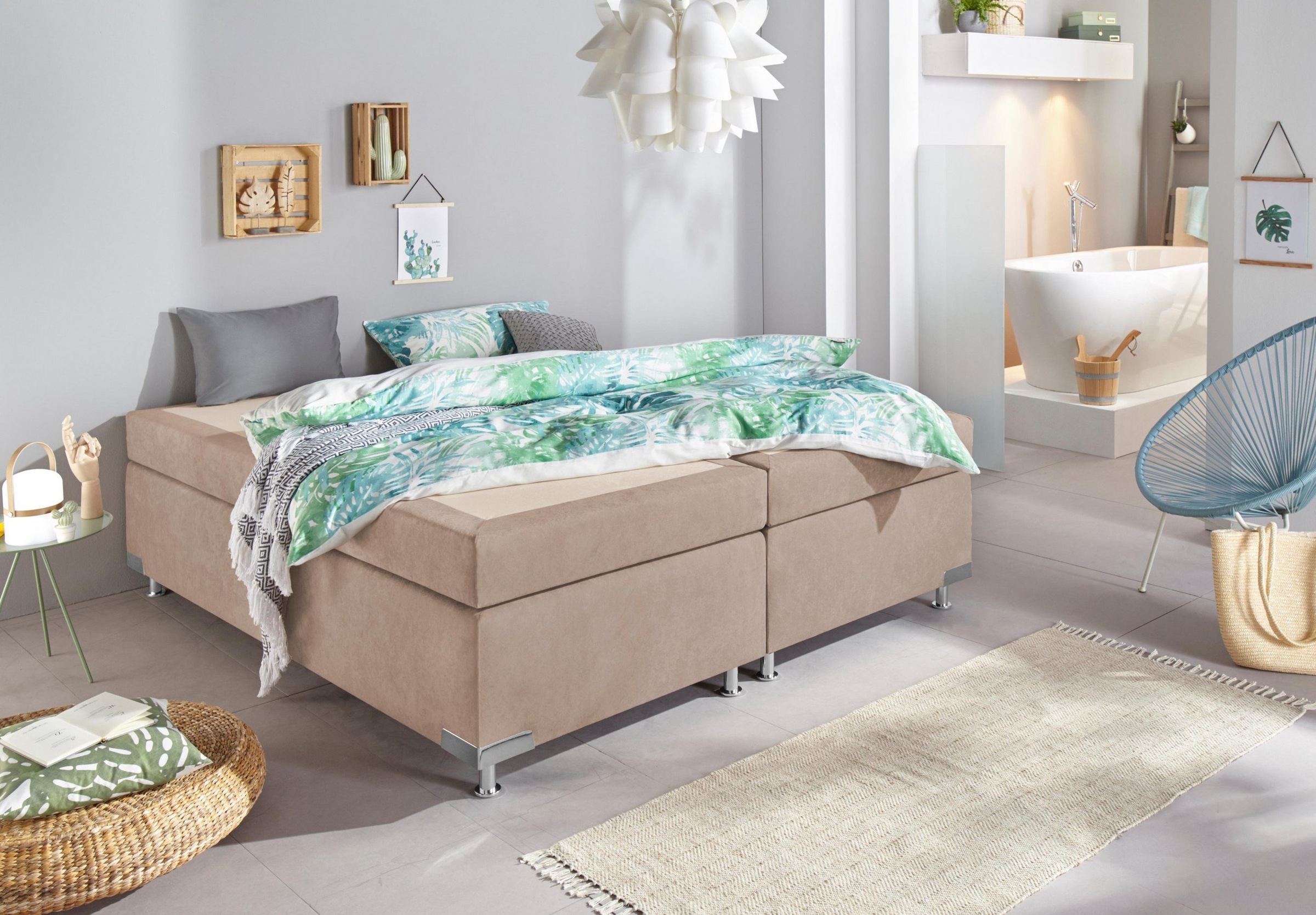 Westfalia Schlafkomfort Boxspringbett "Holland" ohne Kopfteil, frei im Raum günstig online kaufen