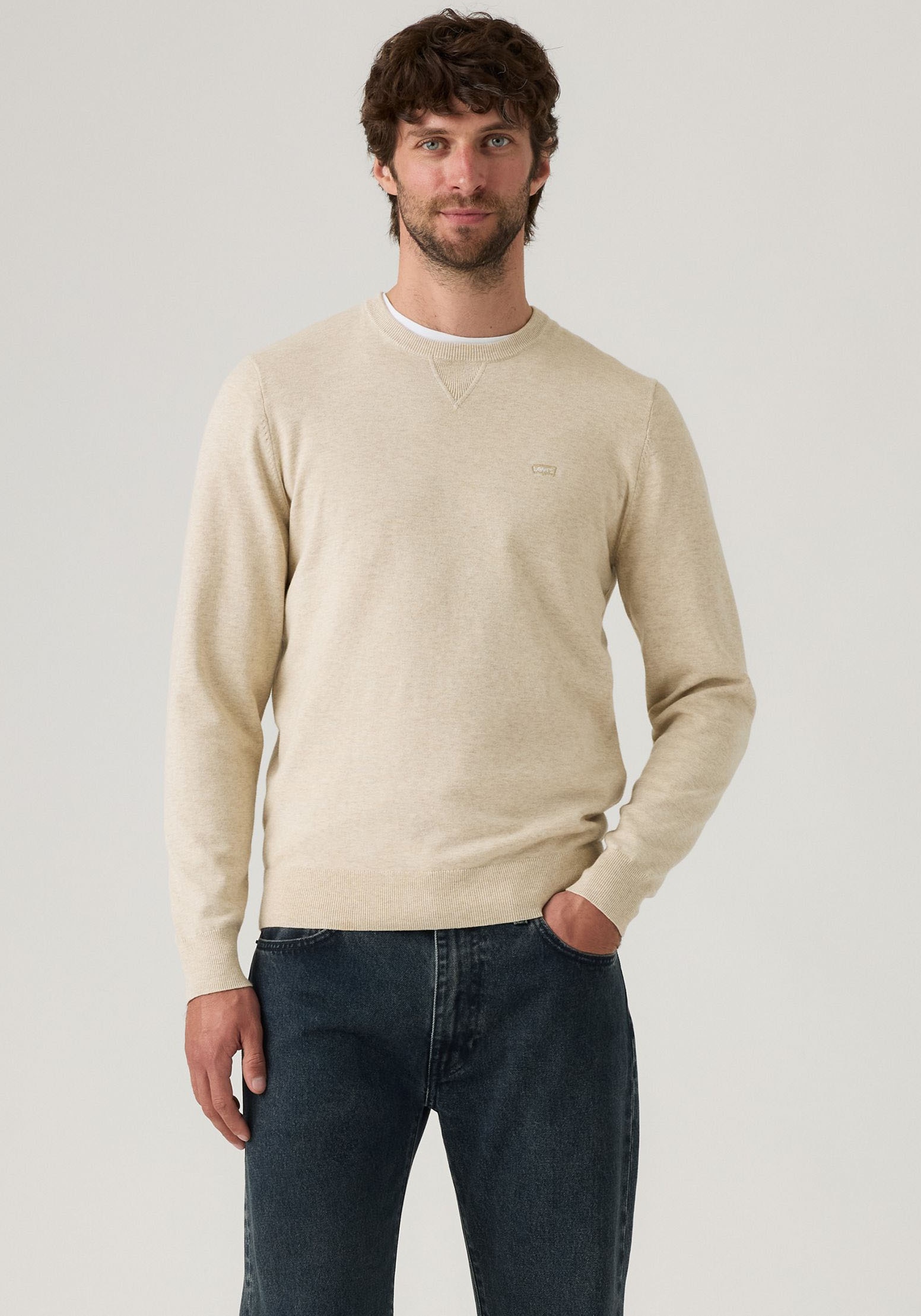 Levis Rundhalspullover "LIGHTWEIGHT HM SWEATER" Feingerippte Abschlüsse günstig online kaufen