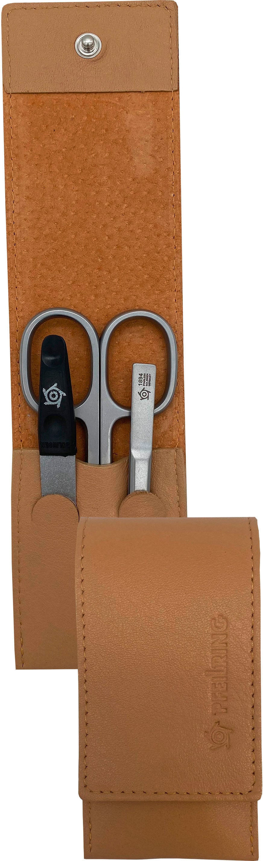 PFEILRING Maniküre-Etui, B/H/T: 80mm x 125mm x 20mm 3 Stk., beige, B:80mm H:125mm T:20mm, Nageletuis, Taschenetui Nappaleder