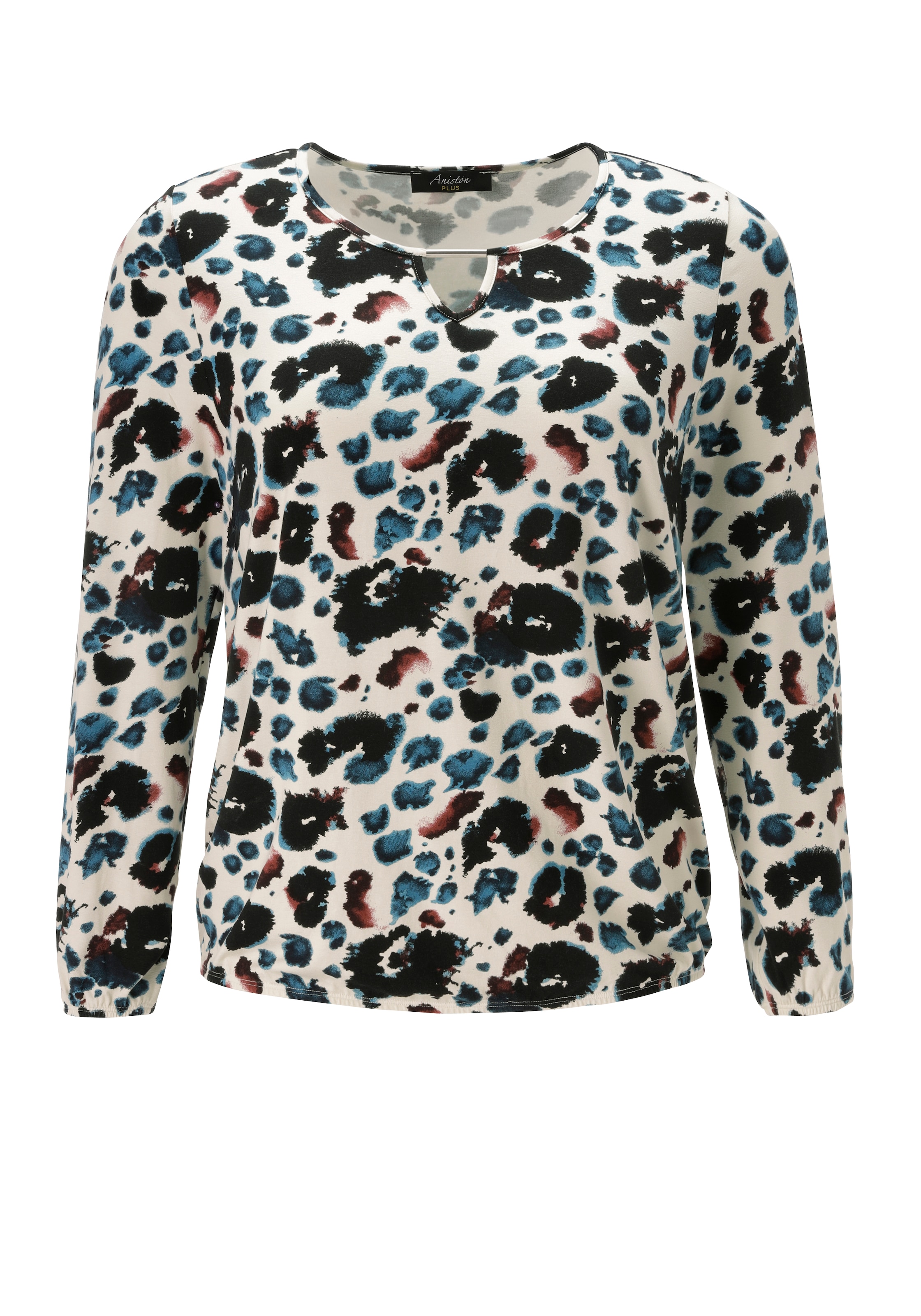 Aniston PLUS Langarmshirt mit silberfarbenem Schmuckstäbchen - NEUE KOLLEKTION