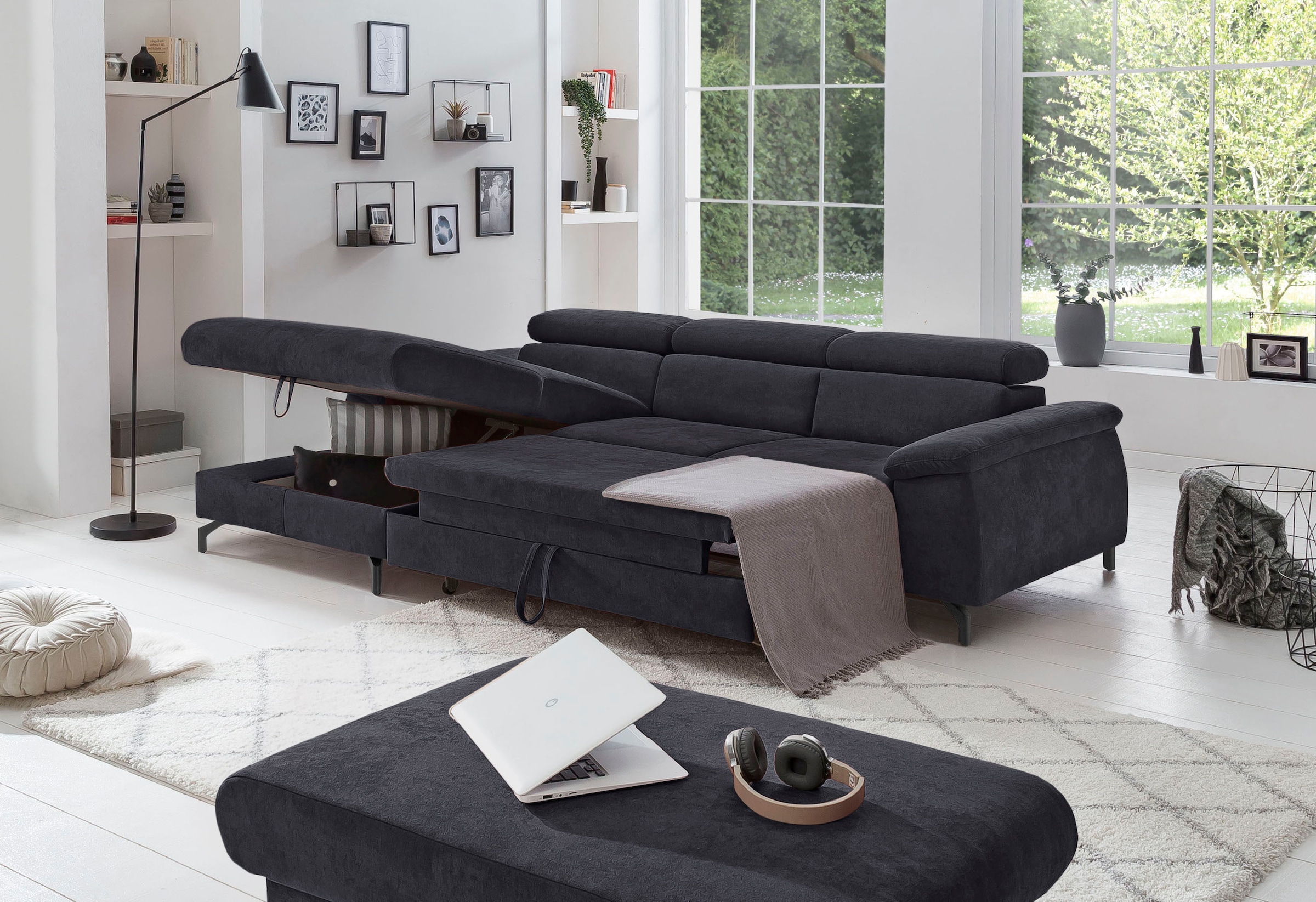COTTA Ecksofa »Kitty L-Form«, inkl. Kopfteilverstellung, optional mit Bettfunktion u. Bettkasten