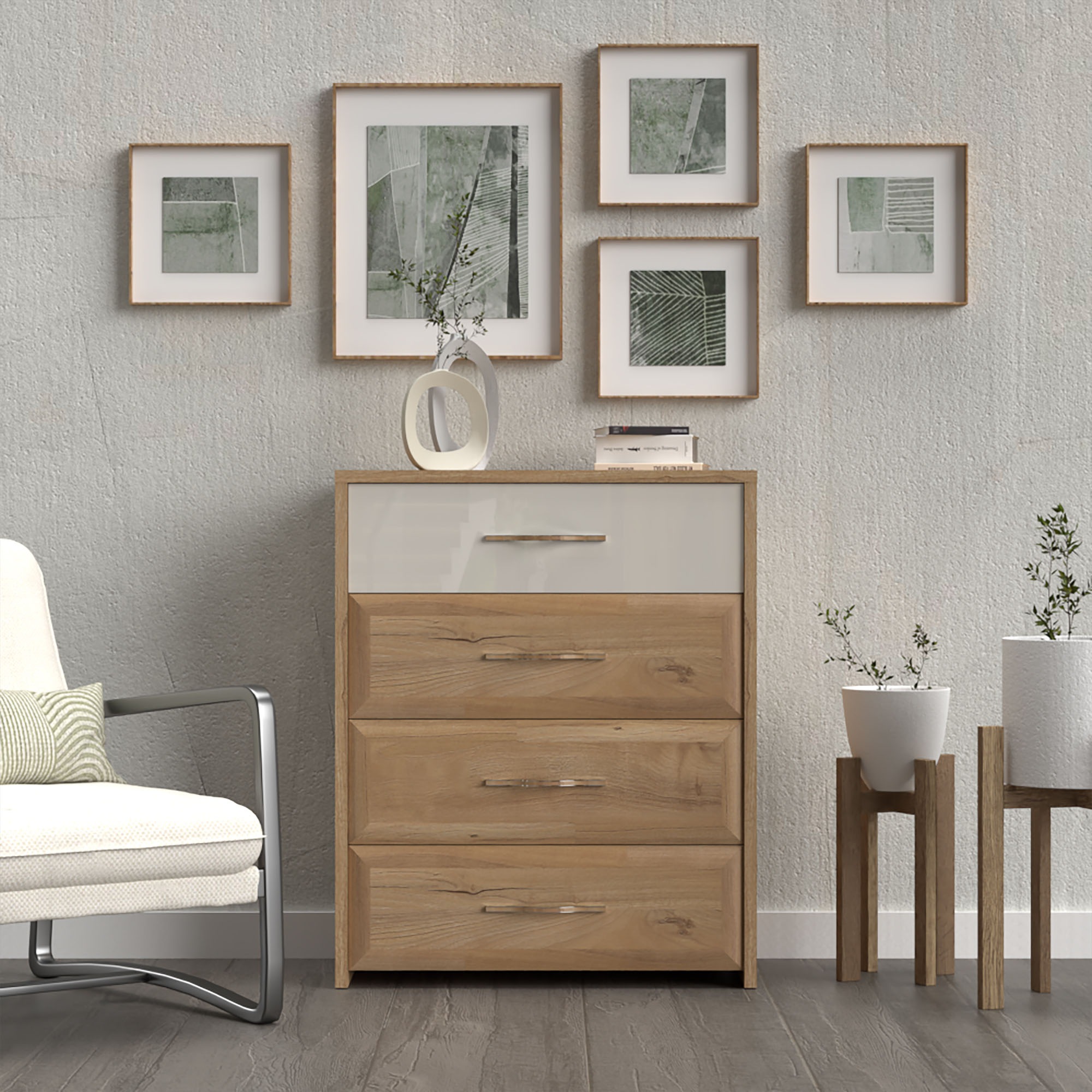 OTTO home Kommode "Gala, melaminbeschichtet,1 Schublade beige hochglänzend günstig online kaufen