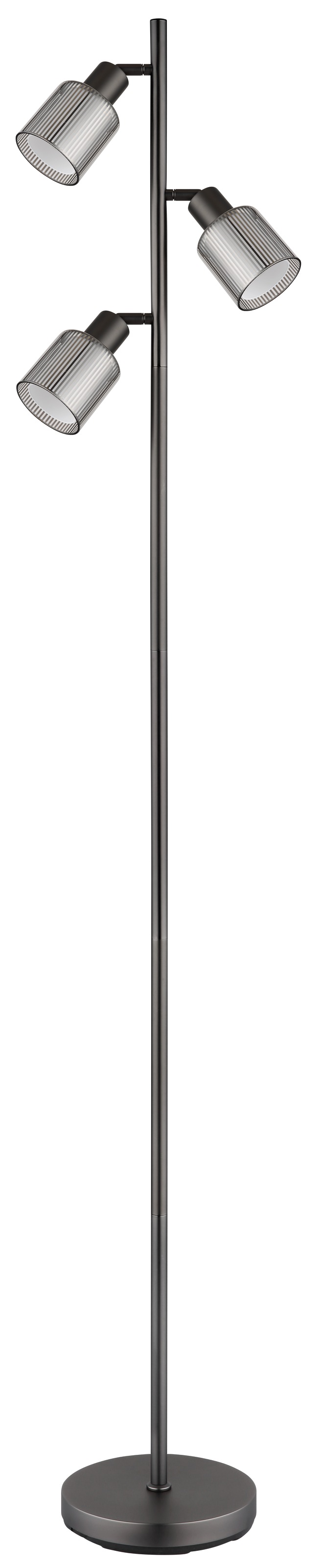 GLOBO LIGHTING Stehlampe »VILLEGAS« E14 1 Stk. Stehleuchte Schwarz-Chrom, Glas opal/verchromt, Fußtritt, E14