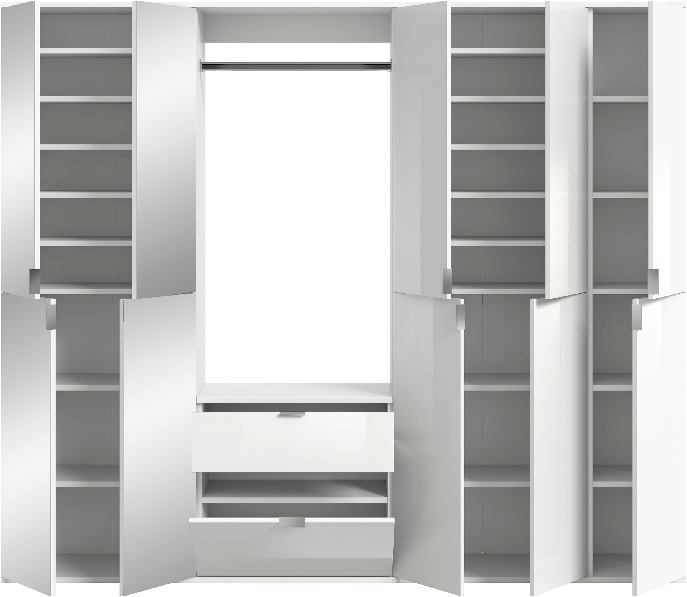 INOSIGN Garderoben-Set »Trondheim, Breite 213 cm, 6-teilig, bestehend aus:«, (Set, 5 St.), 3x Garderobenschrank, 1 Kommode, 1 Garderobenstange, 1 Ablageboden