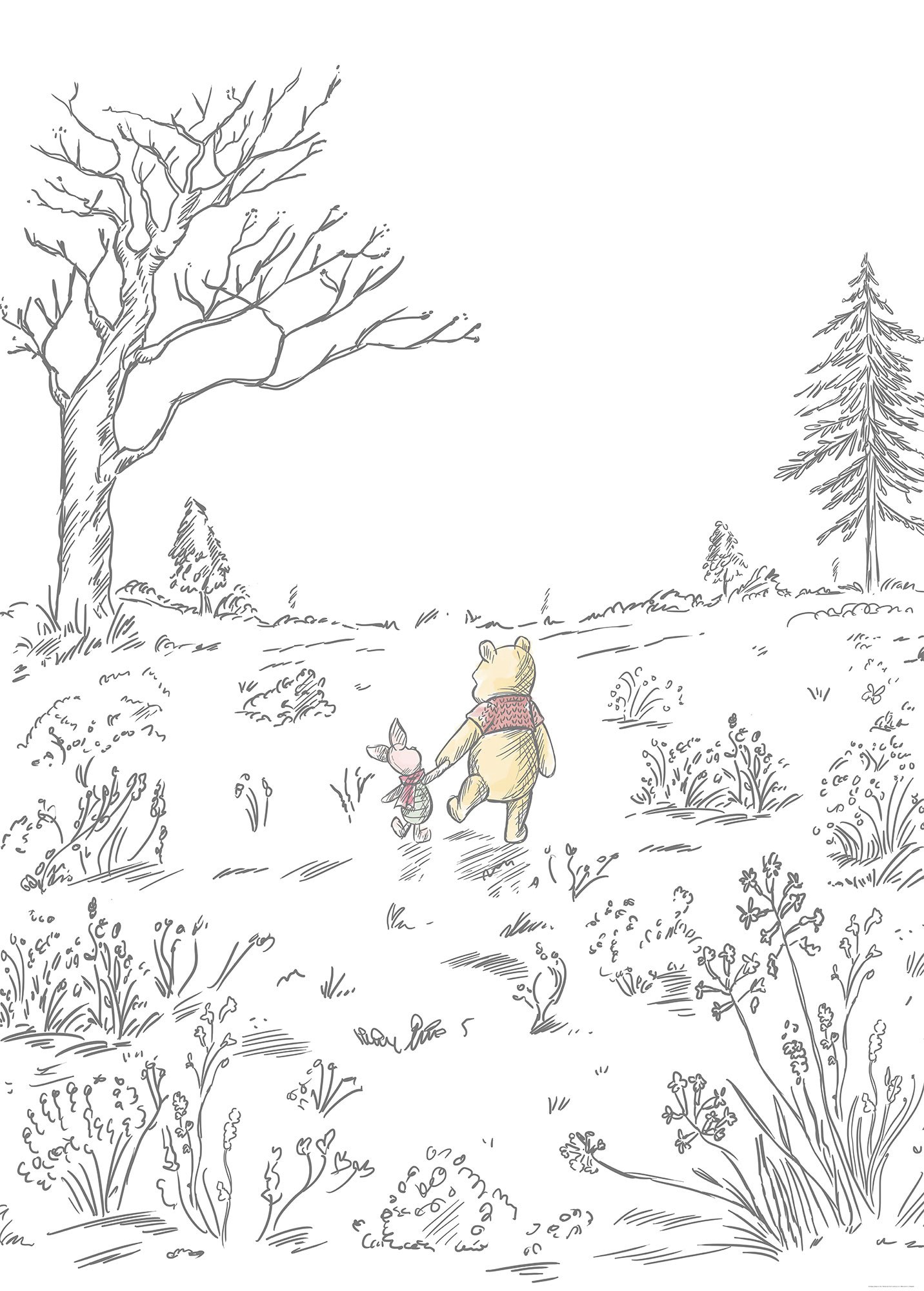 Vliestapete »Winnie the Pooh Walk«, 200x280 cm (Breite x Höhe)