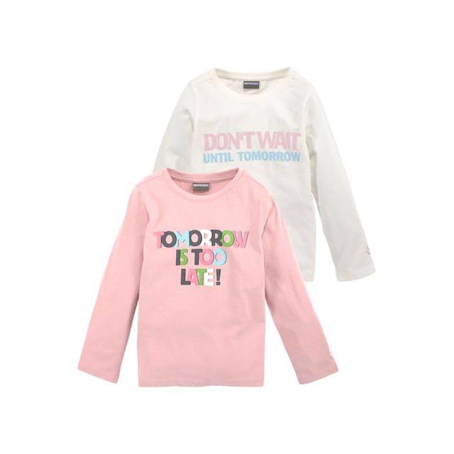 KIDSWORLD Langarmshirt »Tomorrow starts now!«, (Packung, 2 tlg.), Basic  Form bestellen | BAUR